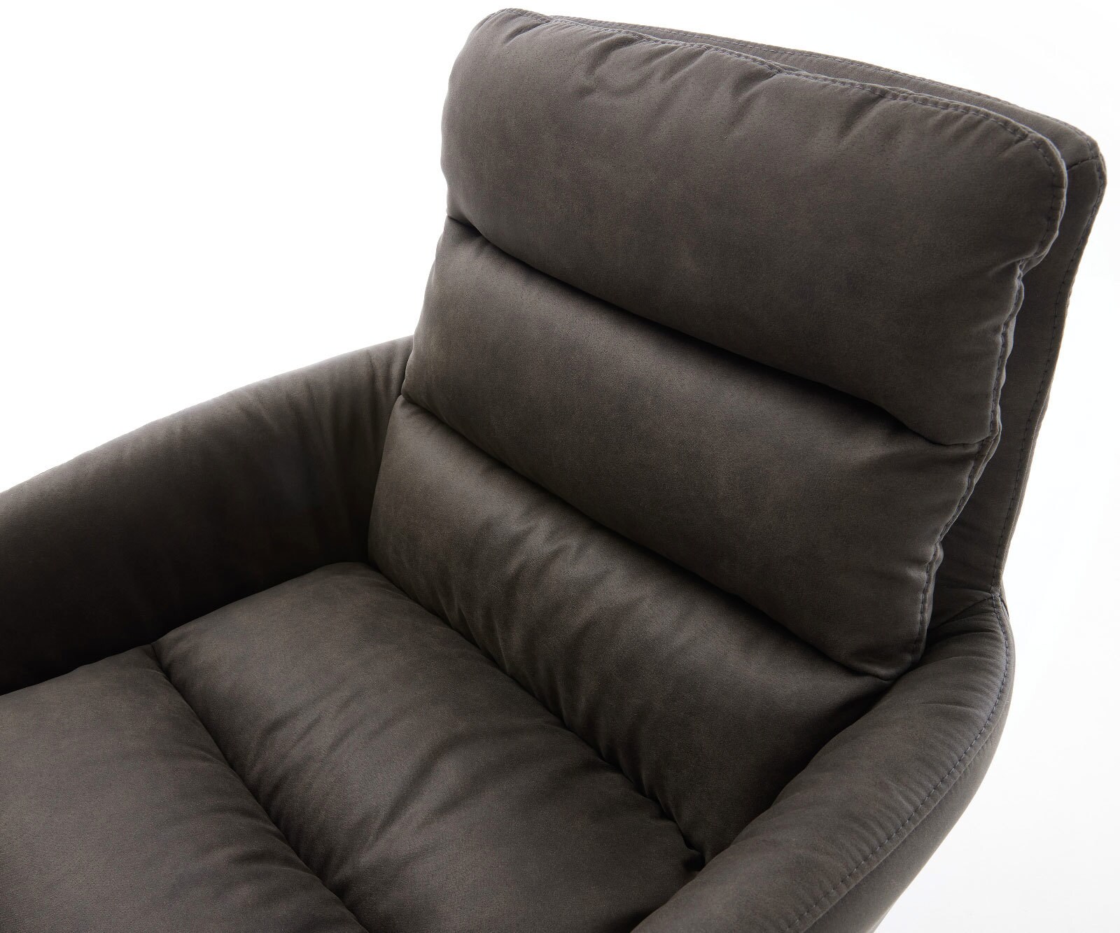 Chaise-pivotante Abelia-Flex avec accoudoirs microvelours anthracite vintage pied croisé large grafiete pivotement sur 360° fonction bascule 4