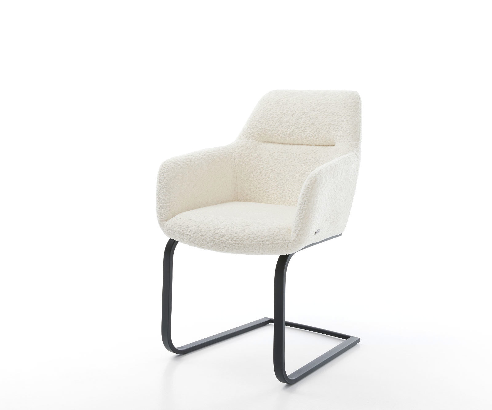 Cantilever Pejo-Flex bouclé blanc pied cantilever plat noir ressorts ensachés Cantilever Pejo-Flex bouclé blanc pied cantilever plat noir ressorts ensachés