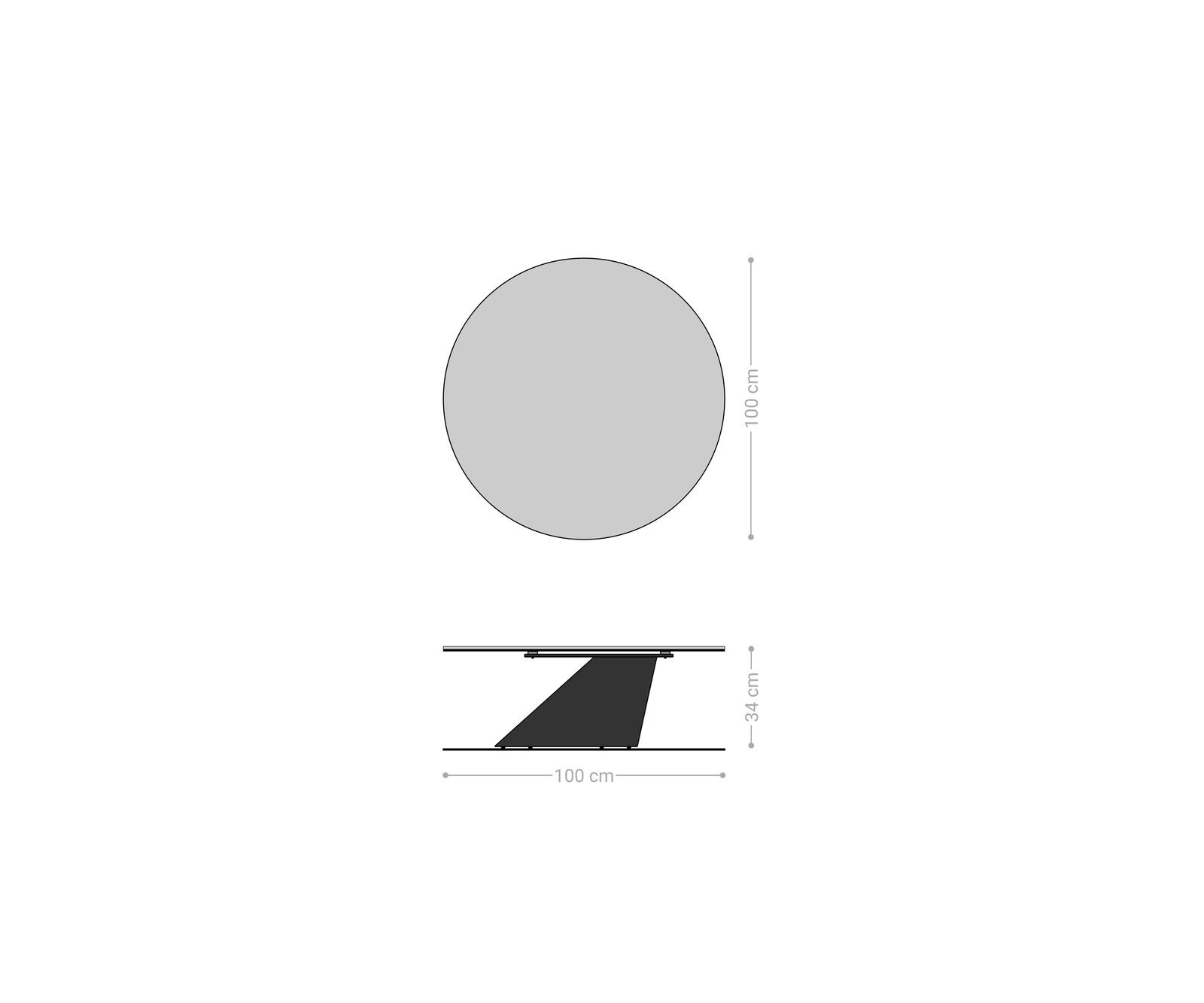 Table basse Edge rond 100x100 cm céramique Minas Melange Conis Metall finition effet titane 7