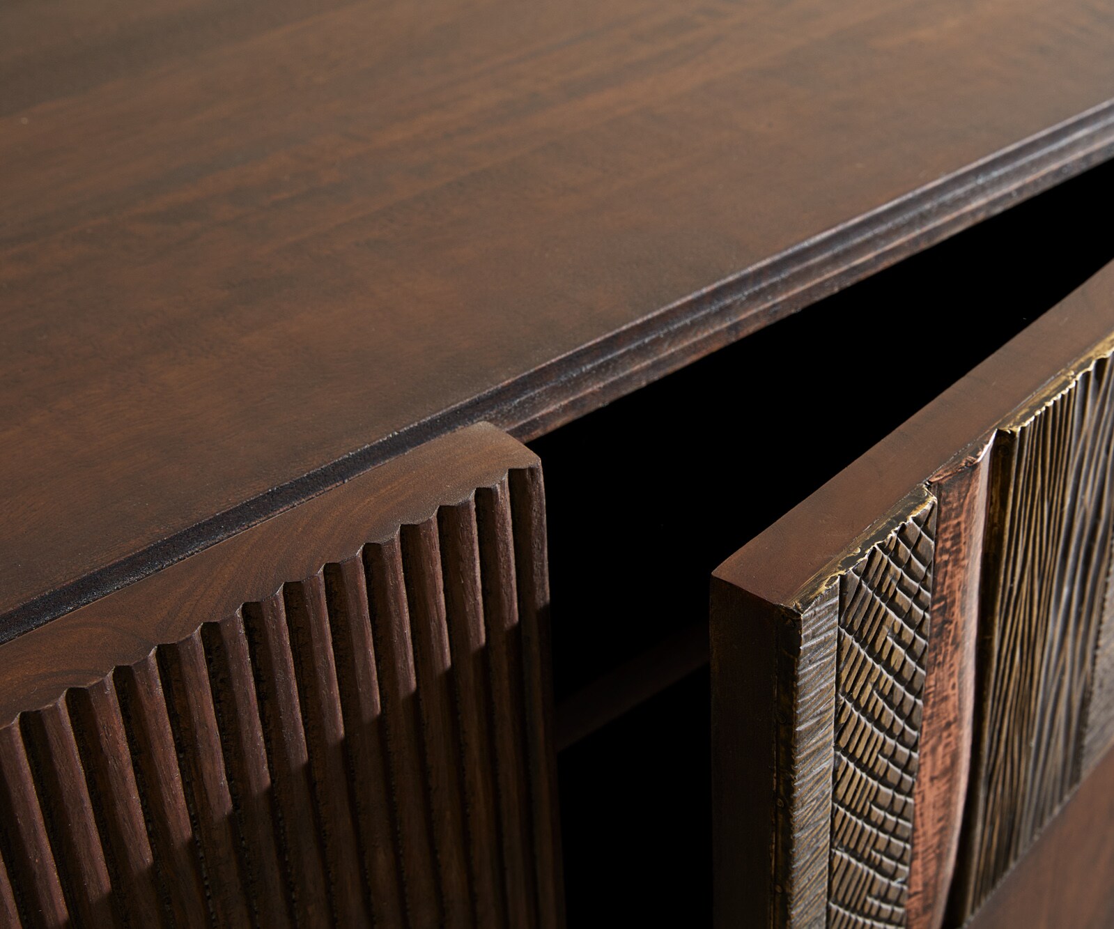 Meuble-TV  Imara 200 cm brun manguier 4 portes suspendues 2