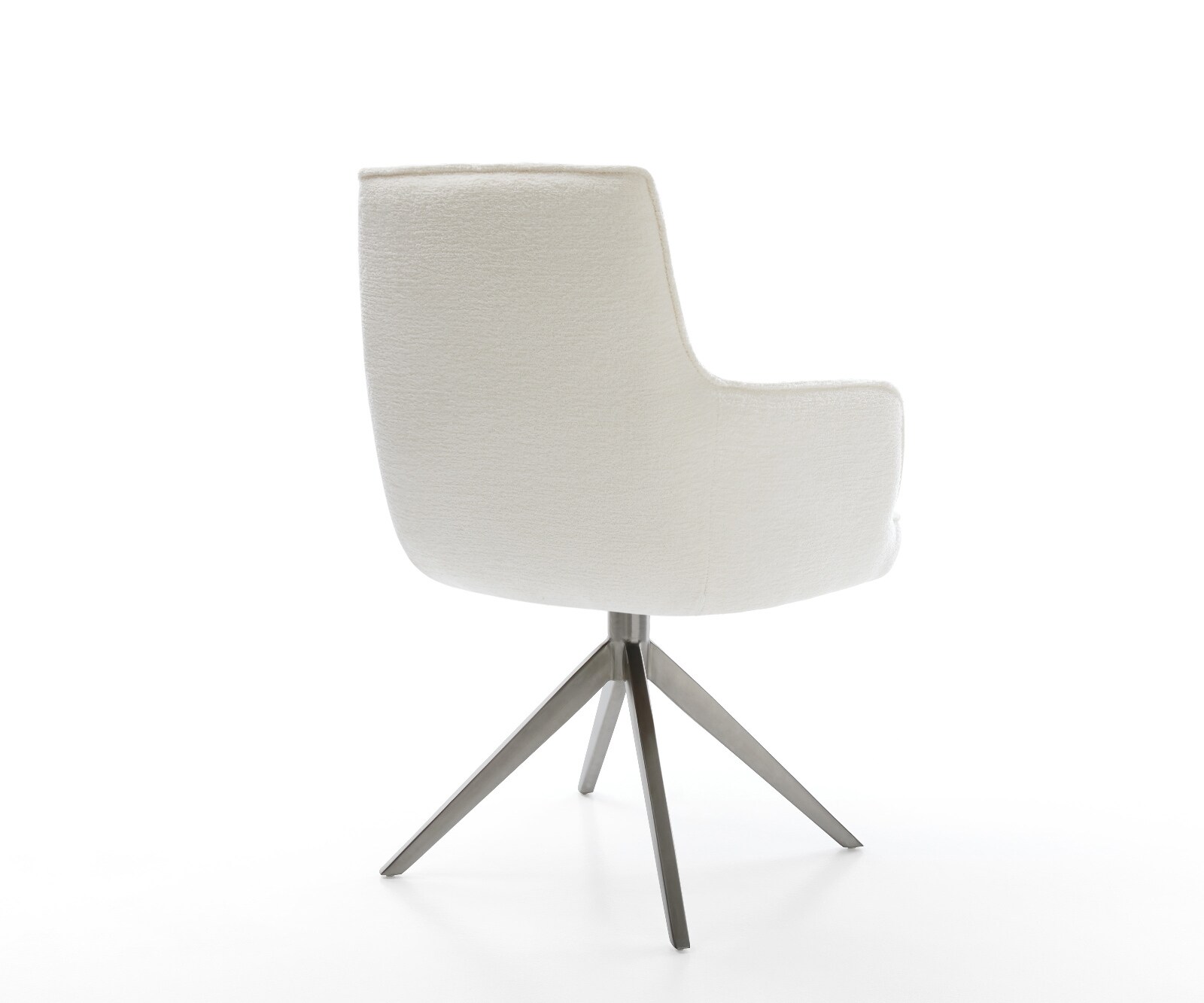 Chaise-pivotante Heira-Flex avec accoudoirs bouclé doux beige pied croisé large grafiete pivotement sur 360° fonction bascule resorts ensachés 5