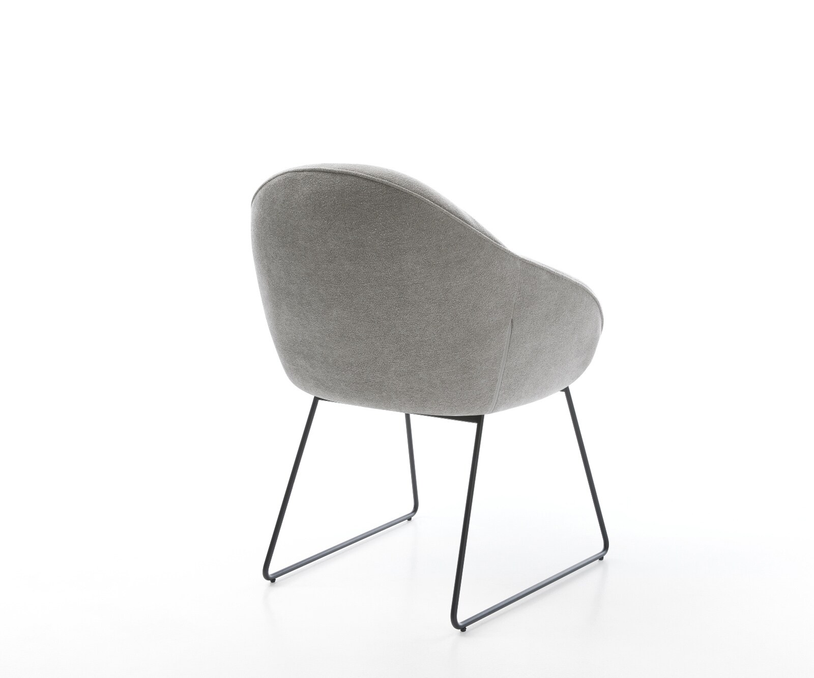 Chaise-de-salle-à-manger Gaio-Flex tissu structuré doux gris pied trapèze noir 4