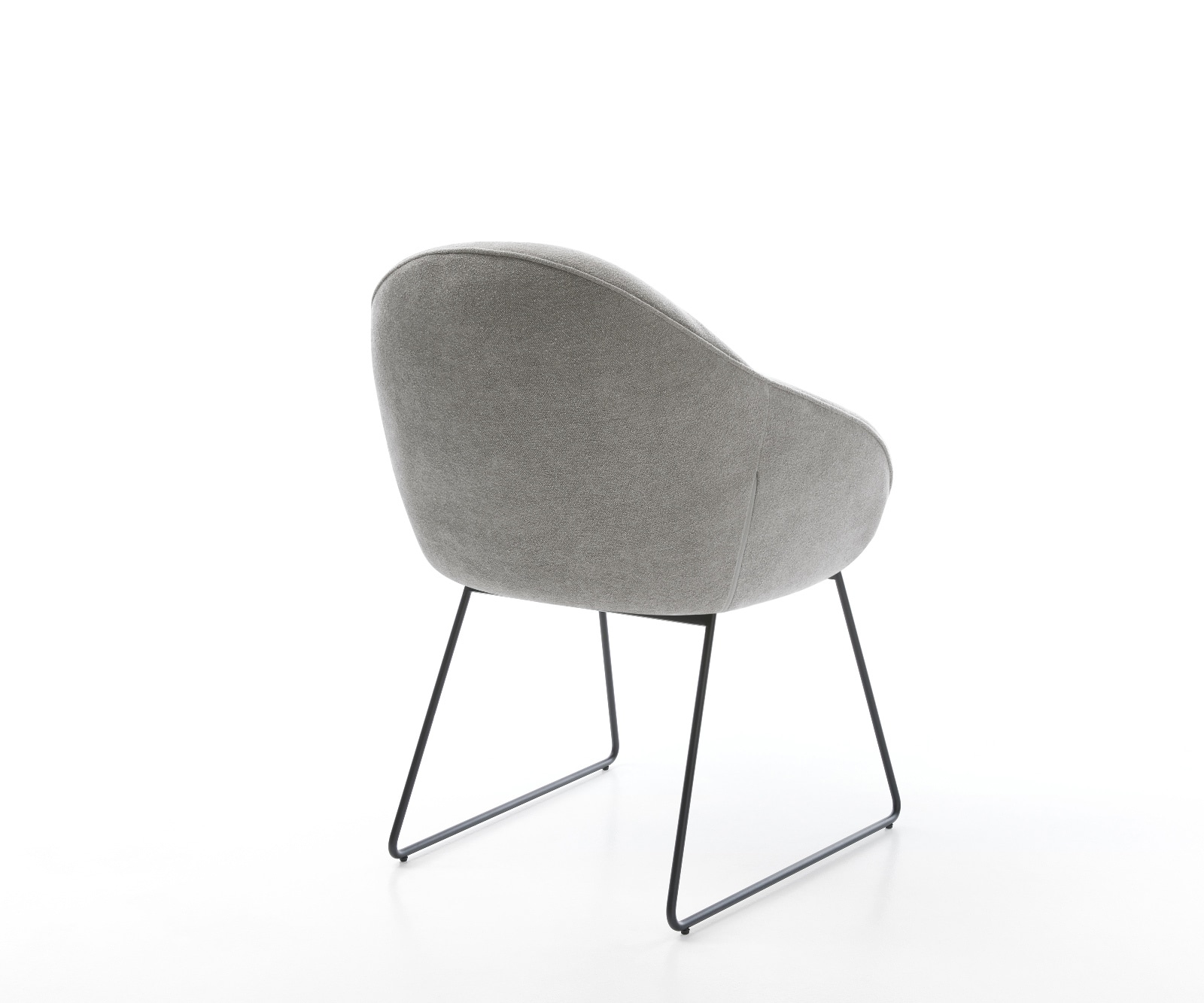 Chaise-de-salle-à-manger Gaio-Flex tissu structuré doux gris pied trapèze noir 4 Chaise-de-salle-à-manger Gaio-Flex tissu structuré doux gris pied trapèze noir 4