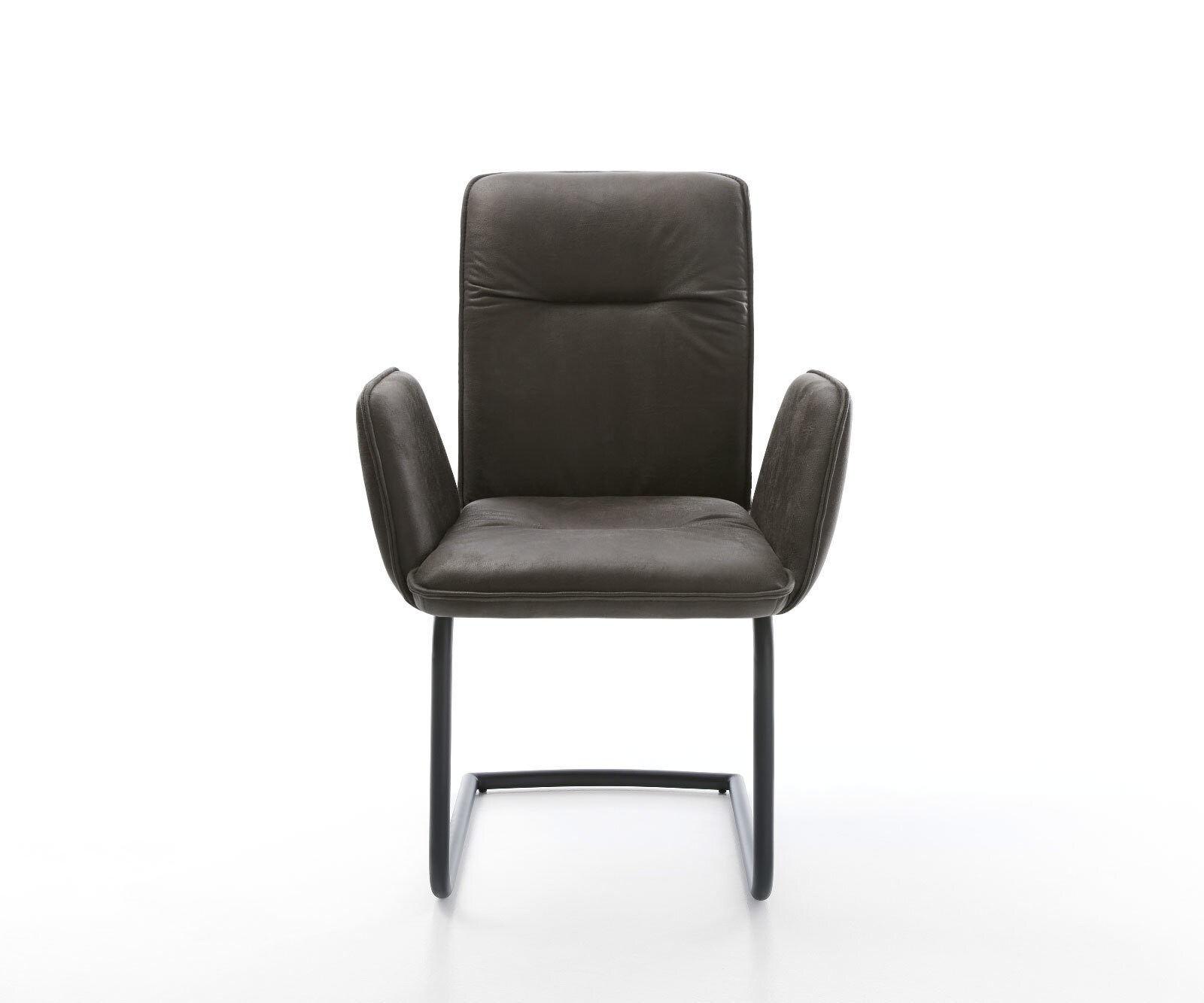 Cantilever Vinja-Flex microvelours anthracite vintage pied cantilever rond noir 1 Cantilever Vinja-Flex microvelours anthracite vintage pied cantilever rond noir 1