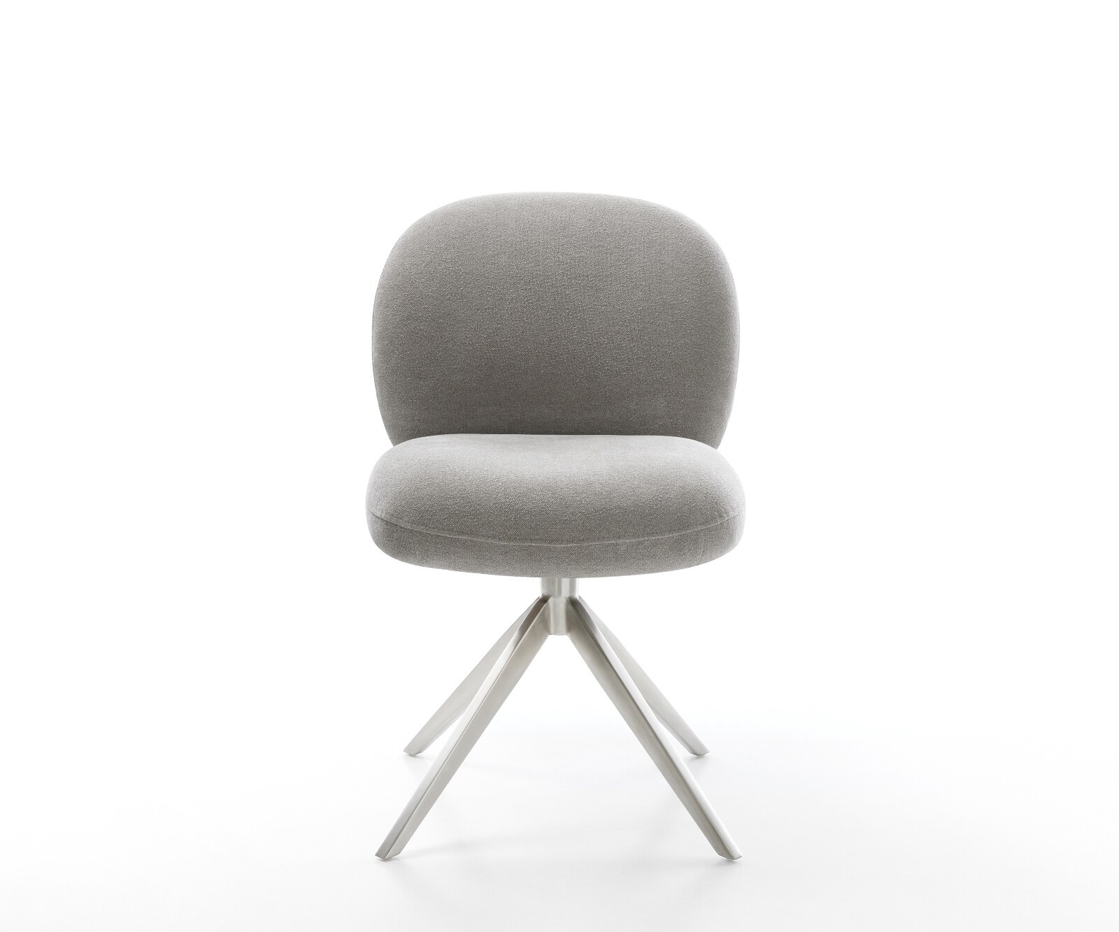 Chaise-pivotante Nube-Flex tissu structuré doux gris pied croisé large acier inoxydable pivotement sur 360° fonction bascule resorts ensachés 2
