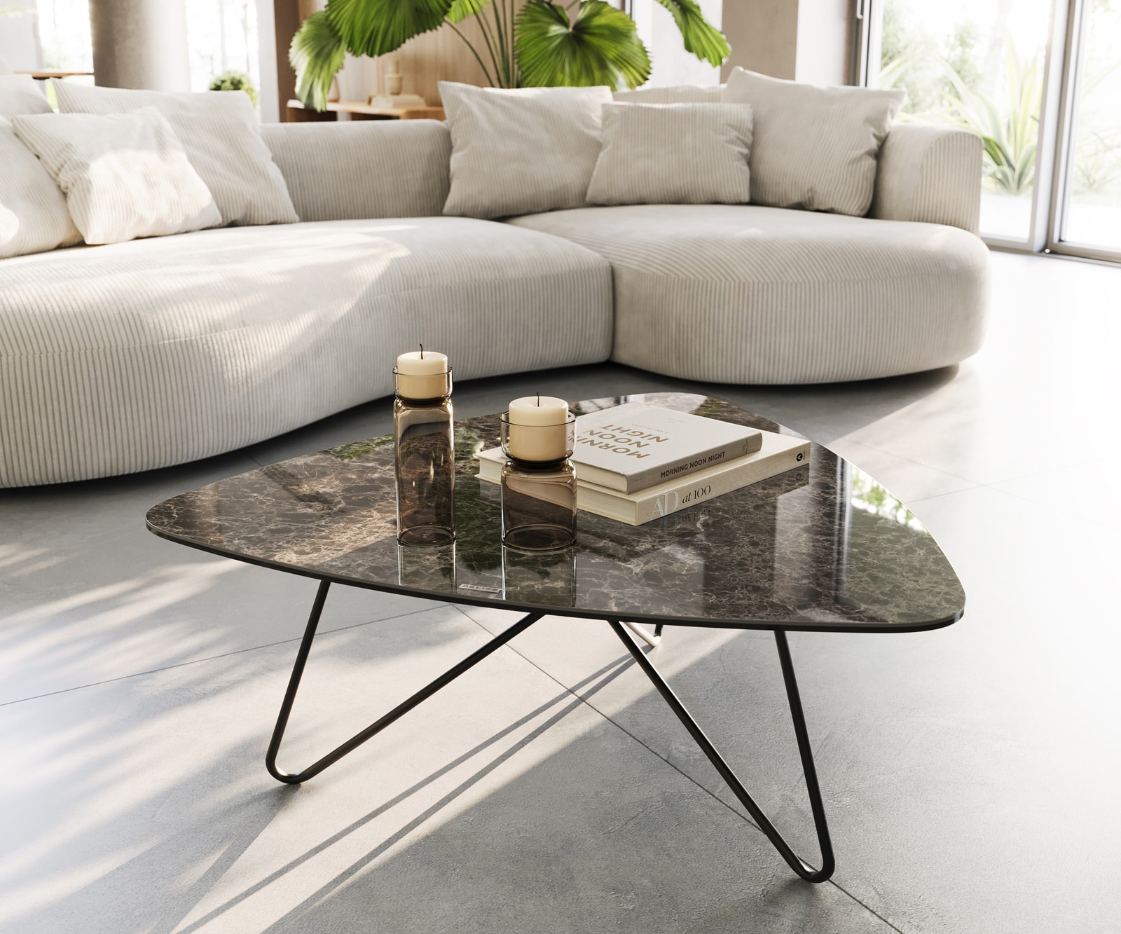Table basse Ekrem céramique Hairpin piètement 3 Table basse Ekrem céramique Hairpin piètement 3