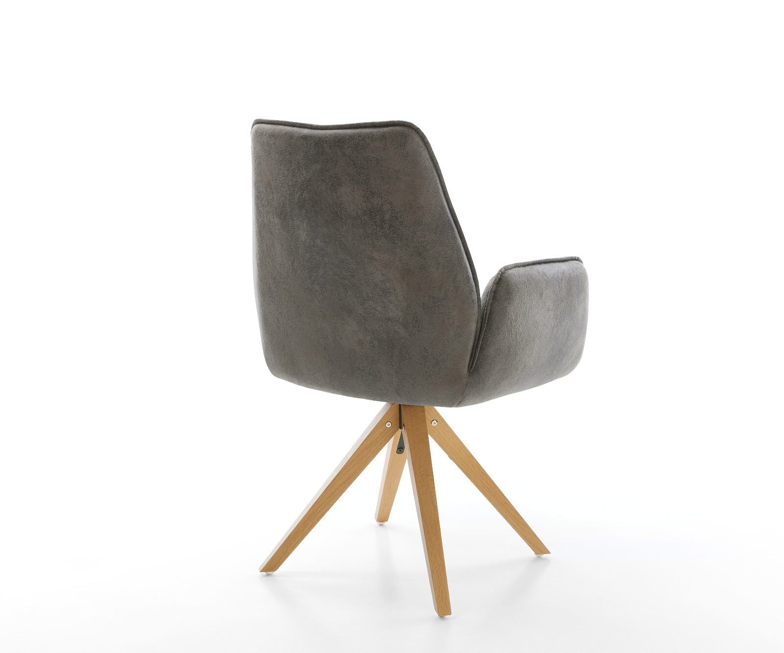 Chaise-de-salle-à-manger Zoa-Flex microvelours gris antique pied en bois angulaire naturel ressorts ensachés 4 Chaise-de-salle-à-manger Zoa-Flex microvelours gris antique pied en bois angulaire naturel ressorts ensachés 4