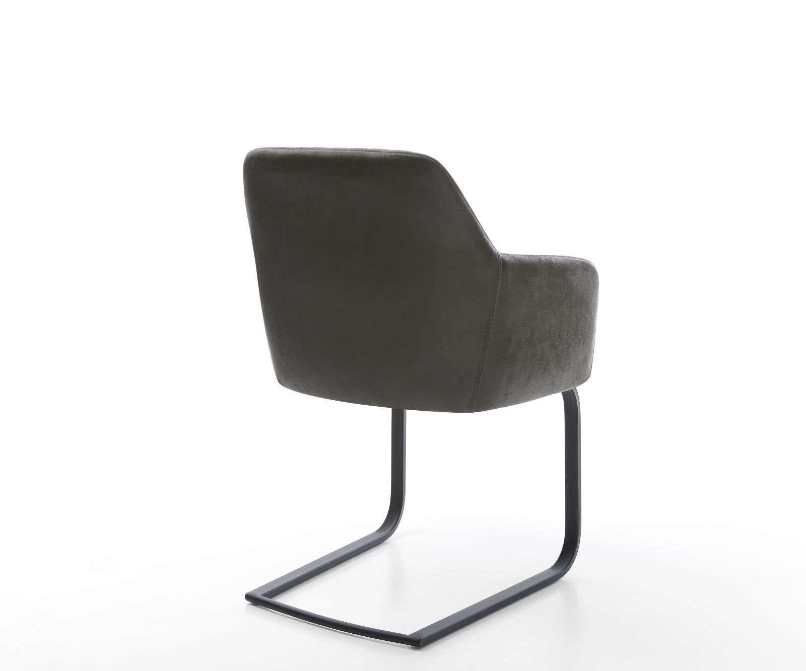 Cantilever Greg-Flex microvelours anthracite vintage pied cantilever plat noir ressorts ensachés 4
