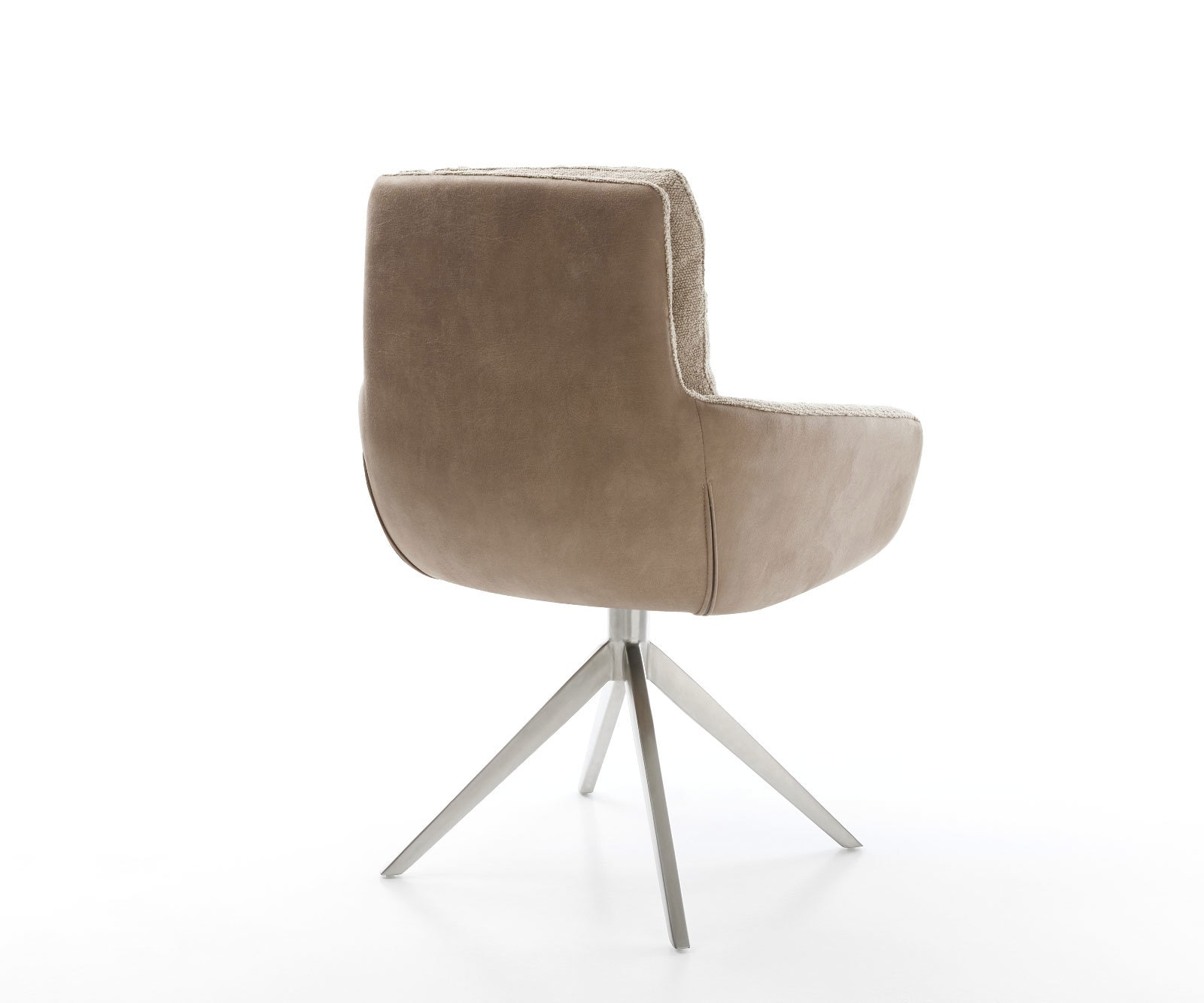 Chaise-pivotante Abelia-Flex avec accoudoirs tissu mixte couleur boue pied croisé large acier inoxydable brossé pivotement sur 360° 4 Chaise-pivotante Abelia-Flex avec accoudoirs tissu mixte couleur boue pied croisé large acier inoxydable brossé pivotement sur 360° 4