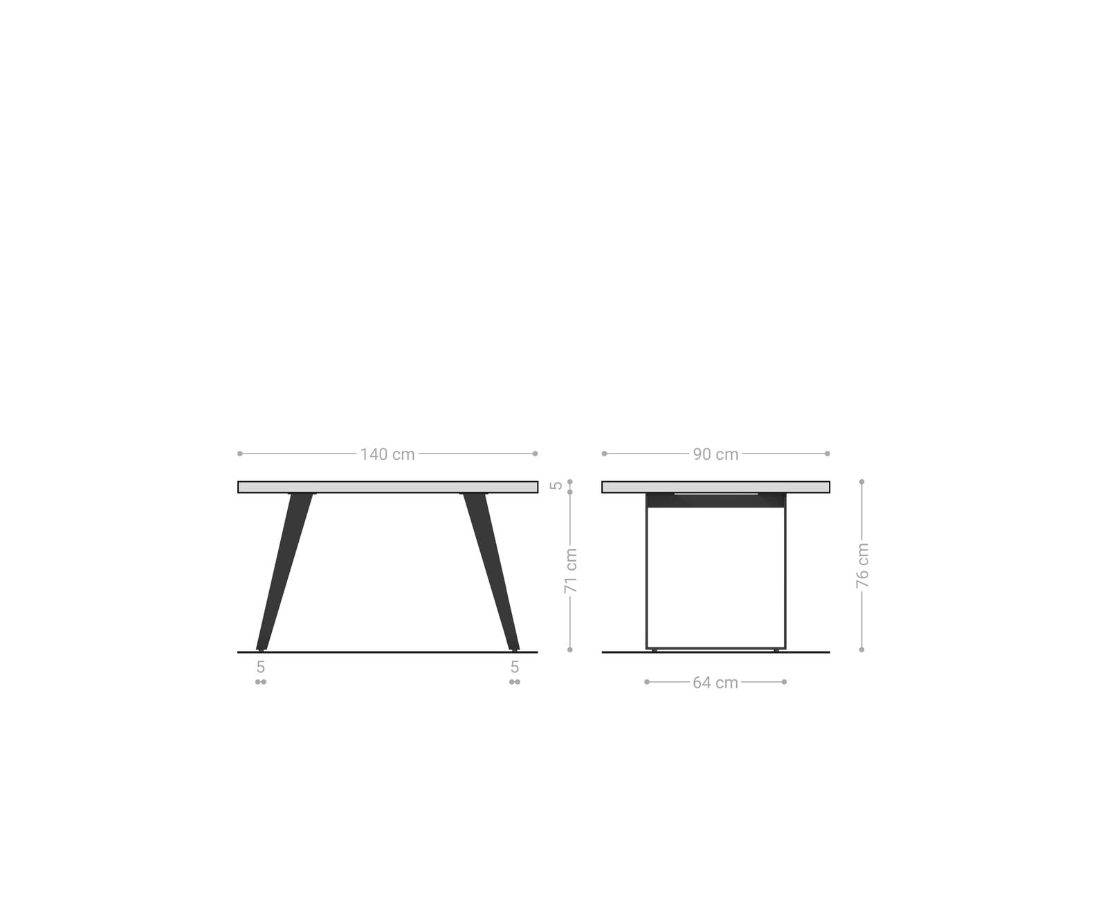 Table-à-manger Edge 140x90 XL acacia nature acier inoxydable incliné Live-Edge 6 Table-à-manger Edge 140x90 XL acacia nature acier inoxydable incliné Live-Edge 6