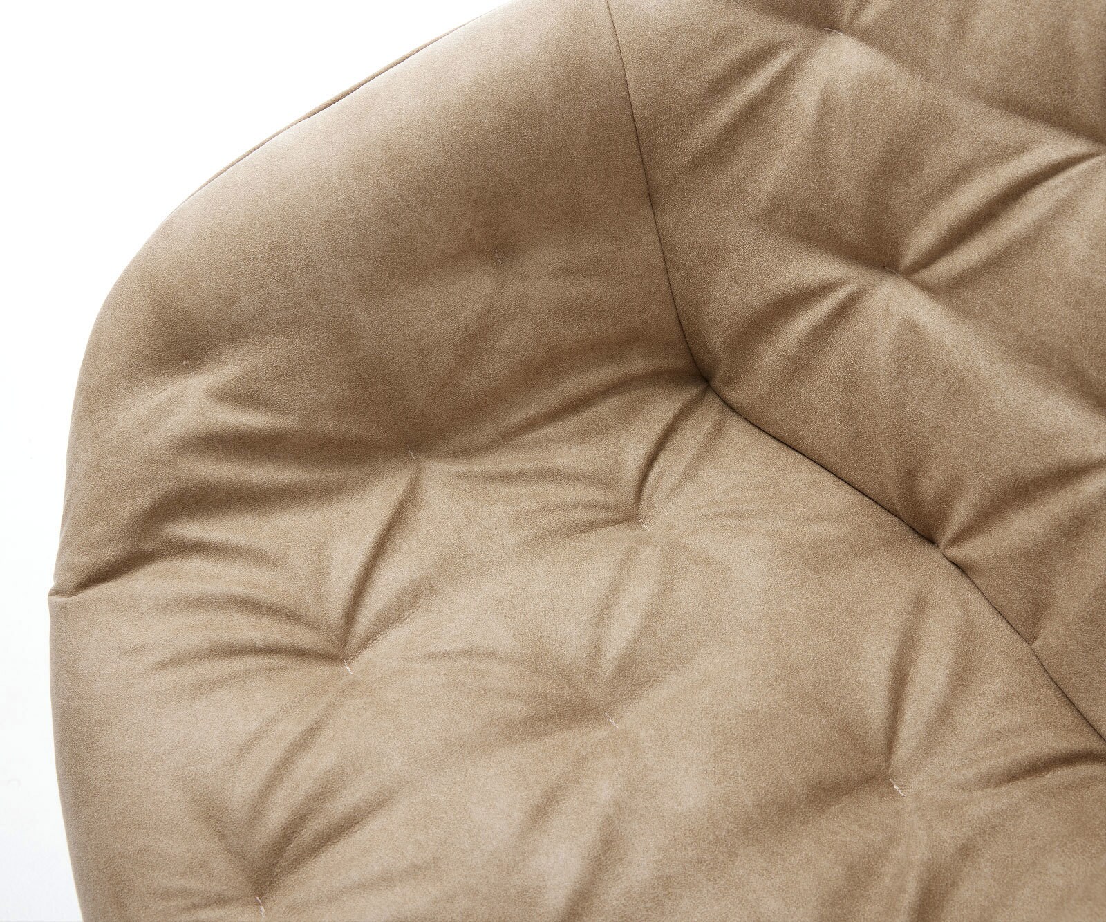Chaise-de-salle-à-manger Gaio-Flex microvelours beige vintage pied croisé conique acier inoxydable brossé 3
