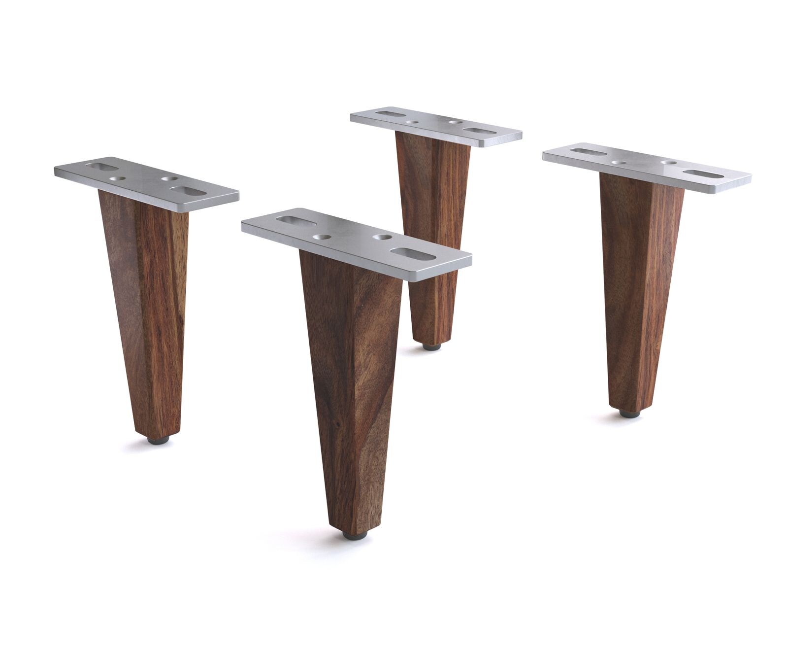 Pied en bois 15cm sheesham foncé (lot de 4