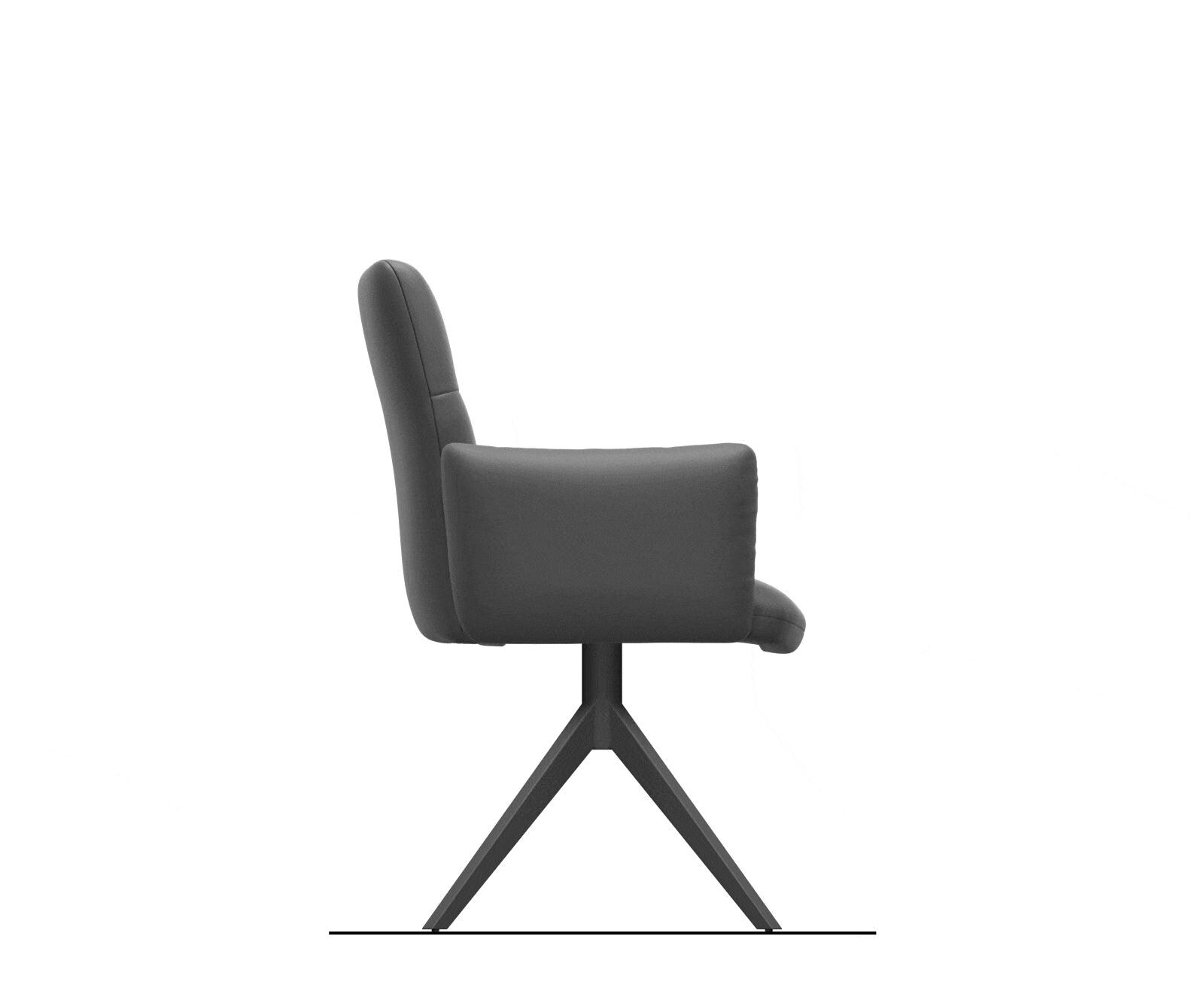 Chaise-pivotante Jova-Flex avec accoudoirs chenille olive pied croisé large noir pivotement sur 360° fonction bascule ressorts ensachés 9