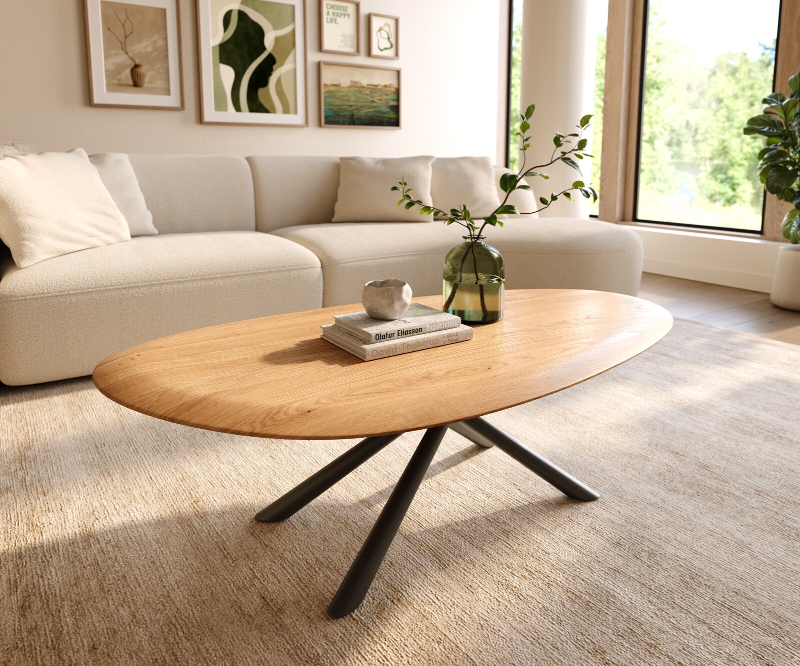 Table basse Edge bois massif ovale 3