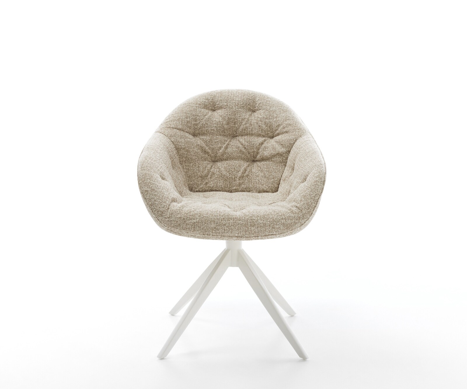 Chaise-pivotante Gaio-Flex tissu tissé doux beige pied croisé large blanc pivotement sur 360° fonction bascule 2