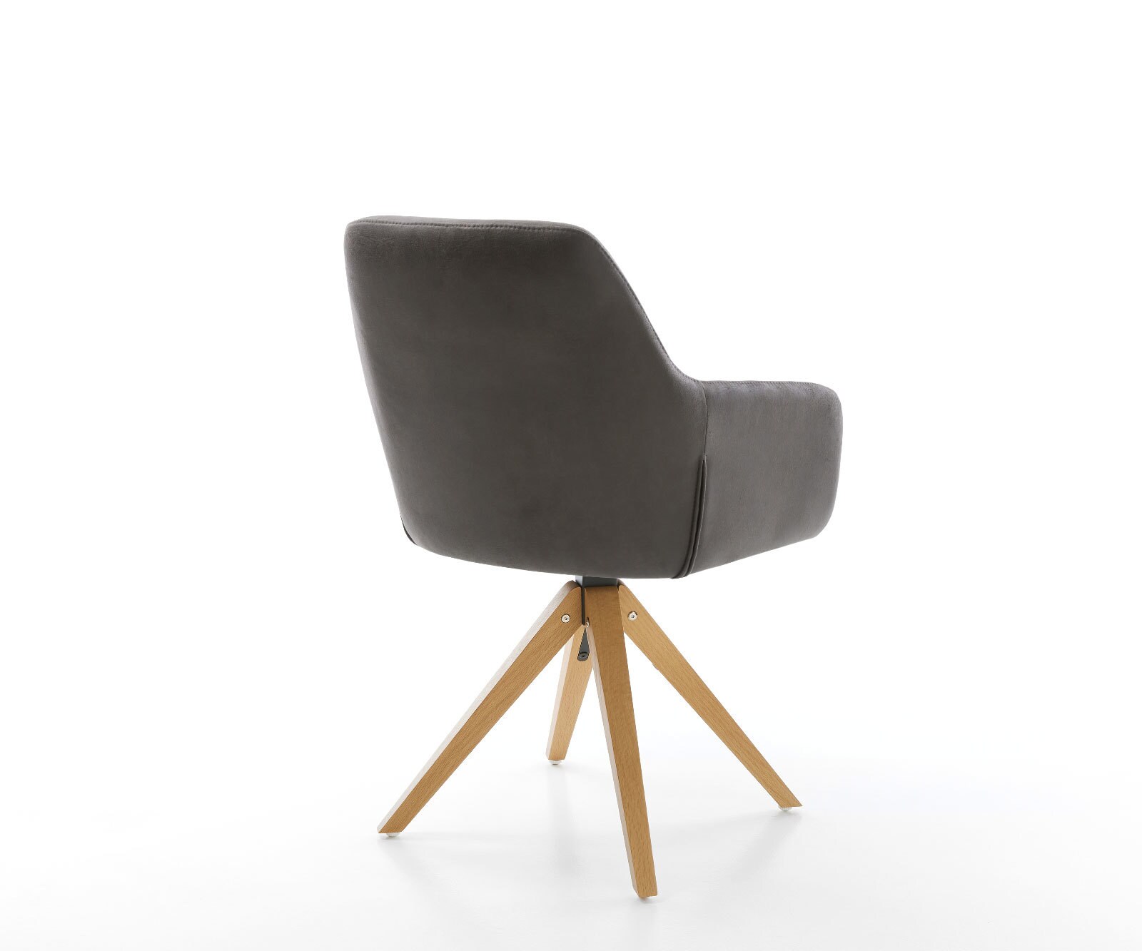 Chaise-de-salle-à-manger Pejo-Flex microvelours anthracite vintage pied en bois angulaire naturel ressorts ensachés 4