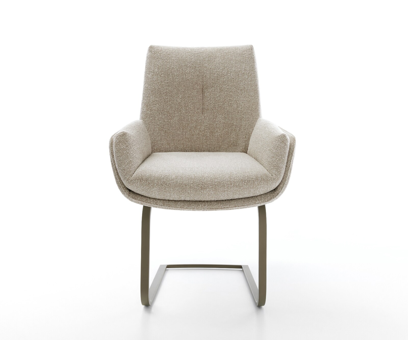 Cantilever Clea-Flex tissu tissé doux beige pied cantilever plat aspect titane 1