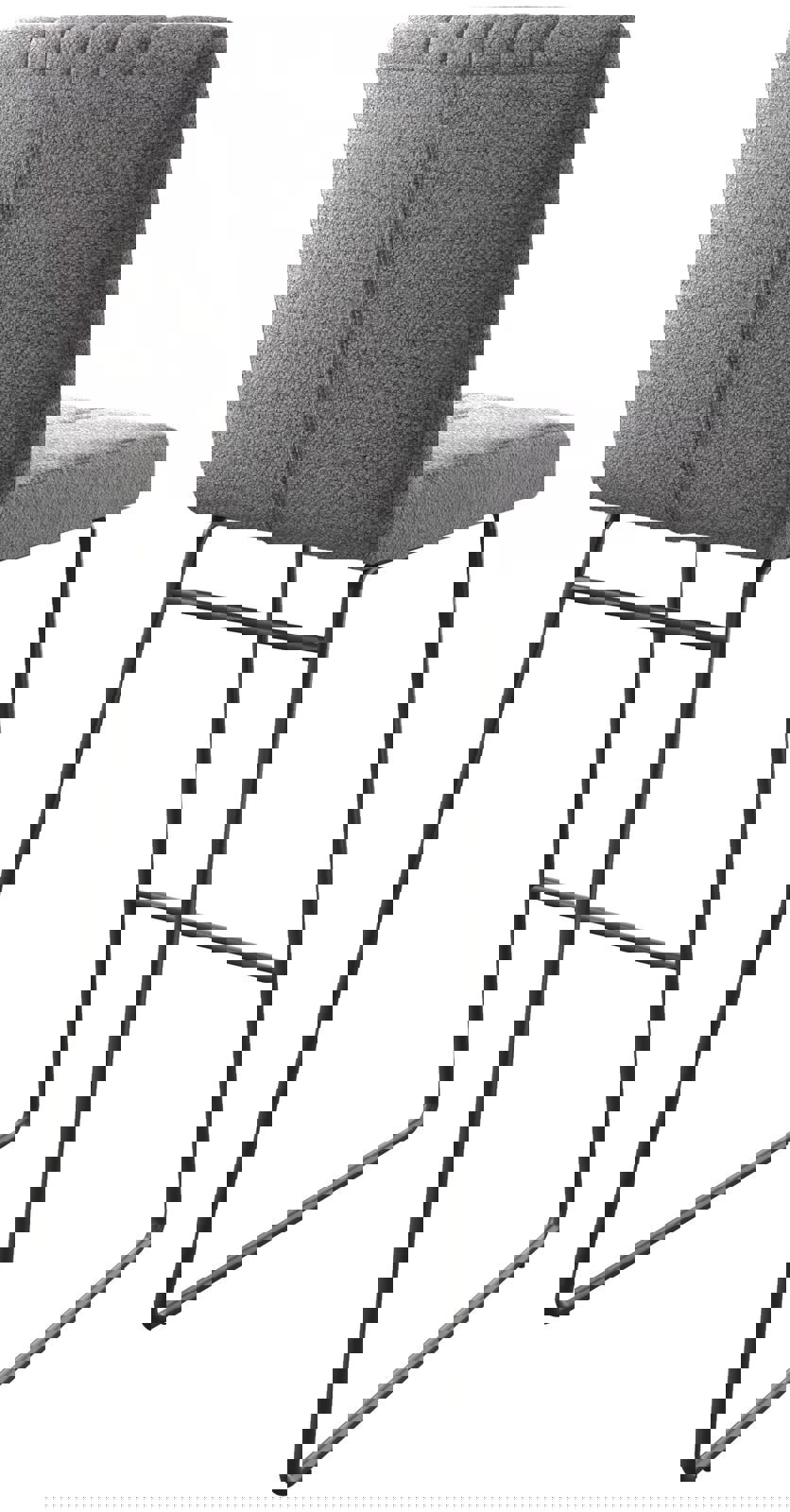 Chaise-de-bar Luiga-Flex tissu texturé gris clair cadre de patins métal 4 Chaise-de-bar Luiga-Flex tissu texturé gris clair cadre de patins métal 4