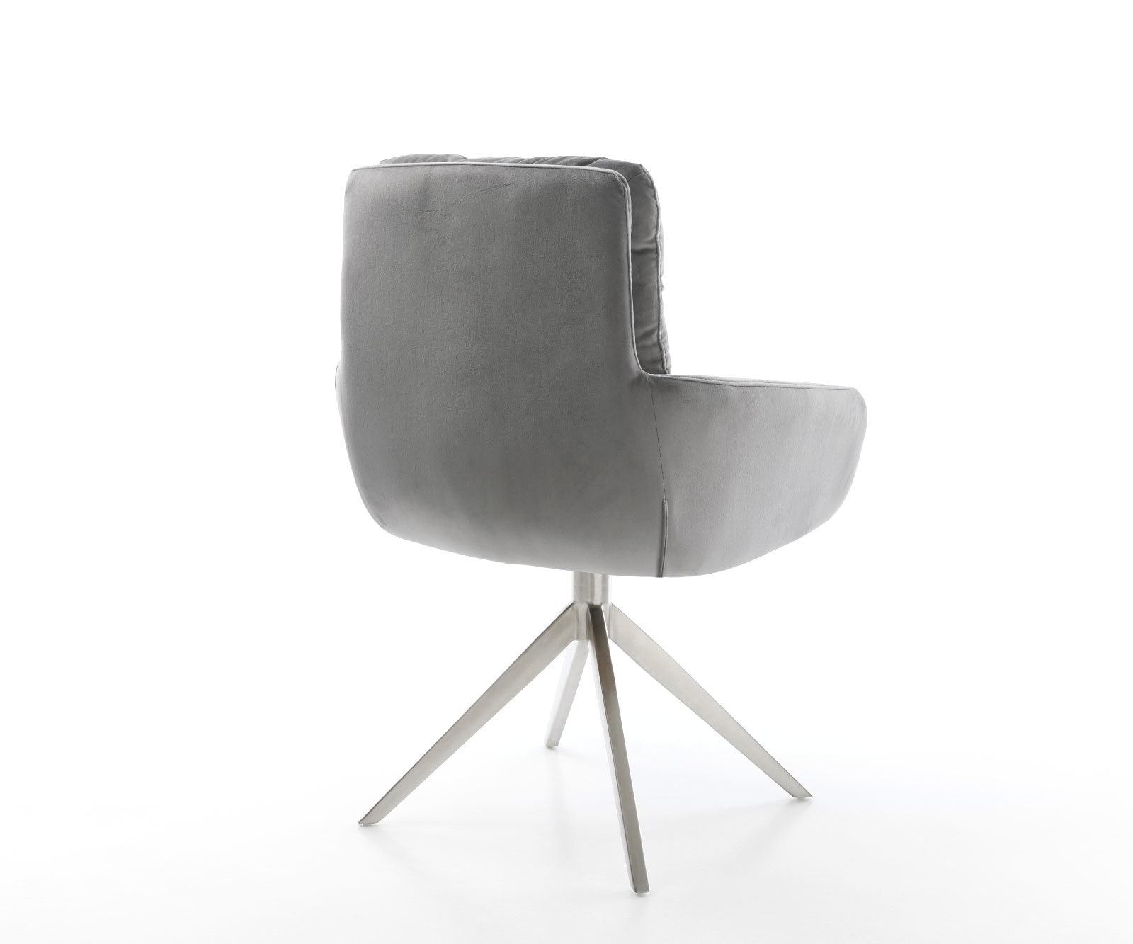 Chaise-pivotante Abelia-Flex velours gris pied croisé large acier inoxydable brossé pivotement sur 360° fonction bascule 4 Chaise-pivotante Abelia-Flex velours gris pied croisé large acier inoxydable brossé pivotement sur 360° fonction bascule 4