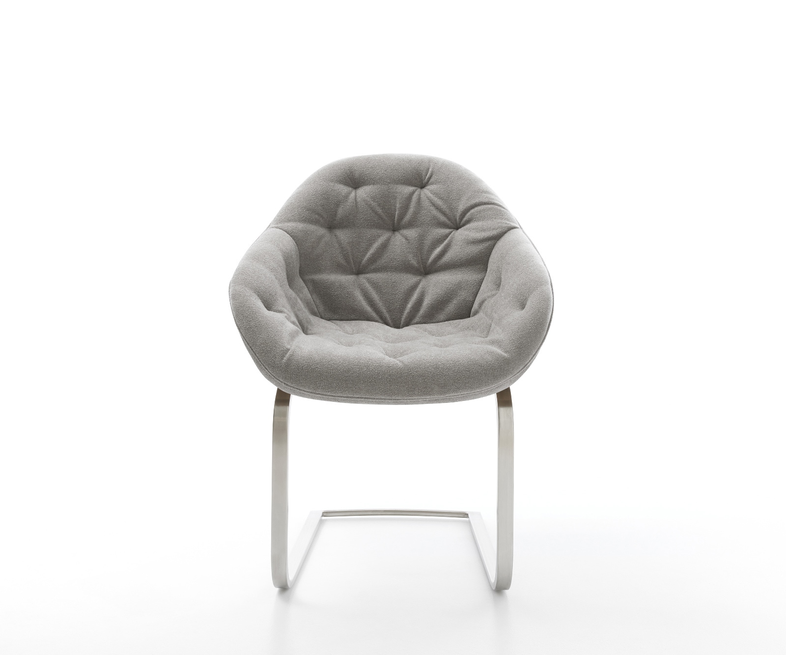 Cantilever Gaio-Flex tissu structuré doux gris pied cantilever plat acier inoxydable 1 Cantilever Gaio-Flex tissu structuré doux gris pied cantilever plat acier inoxydable 1