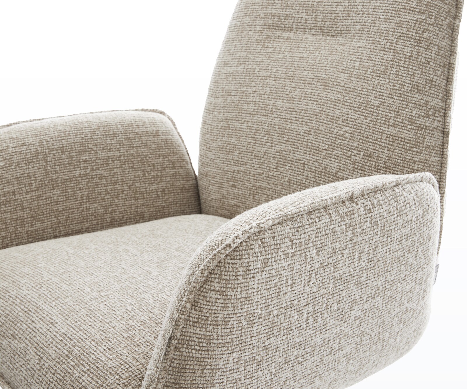 Chaise-de-salle-à-manger Zoa-Flex tissu tissé doux beige pied trapèze noir resorts ensachés 3