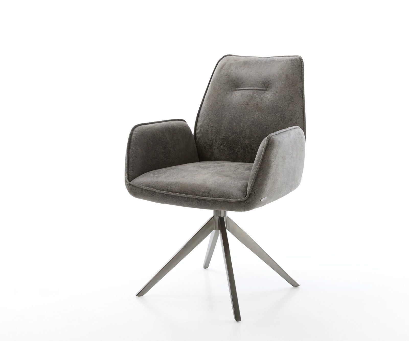 Chaise-pivotante Zoa-Flex microvelours gris antique pied croisé large grafiete pivotement sur 360° fonction bascule ressorts ensachés Chaise-pivotante Zoa-Flex microvelours gris antique pied croisé large grafiete pivotement sur 360° fonction bascule ressorts ensachés