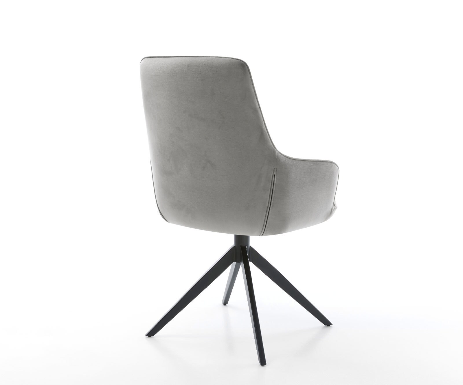 Chaise-pivotante Zelia-Flex velours gris pied croisé large noir pivotement sur 360° fonction bascule ressorts ensachés 4 Chaise-pivotante Zelia-Flex velours gris pied croisé large noir pivotement sur 360° fonction bascule ressorts ensachés 4