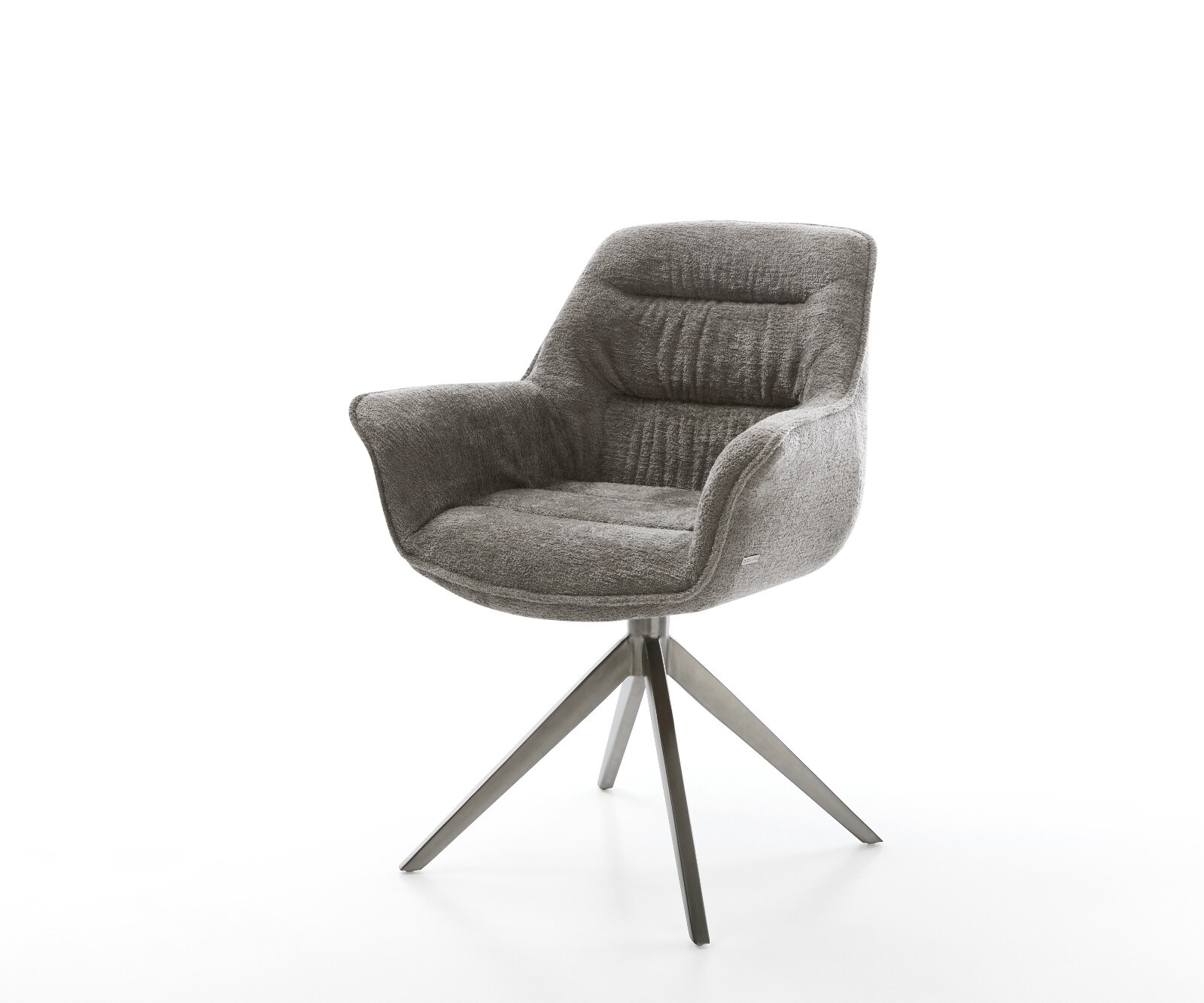 Chaise-pivotante Kaira-Flex bouclé doux couleur boue pied croisé large grafiete pivotement sur 360° fonction bascule 1