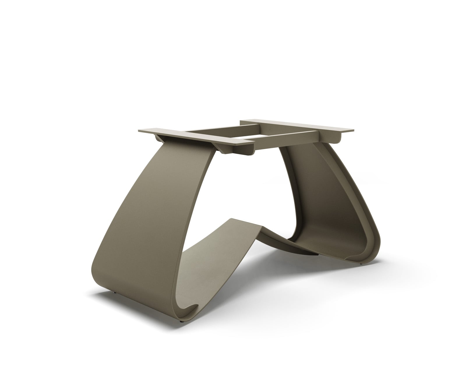 Piètement W métal finition effet titane pour plateaux à rallonges de 180-300 cm Piètement W métal finition effet titane pour plateaux à rallonges de 180-300 cm