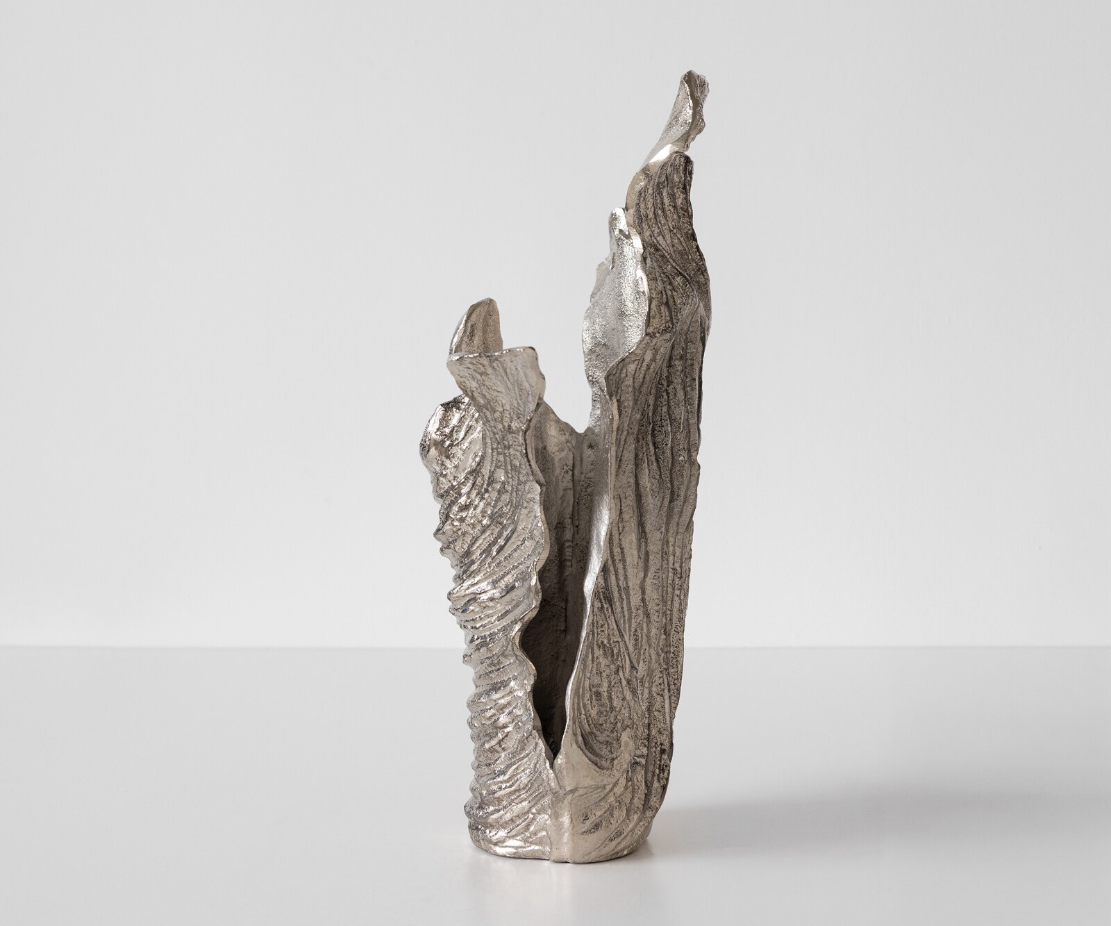 Vase Corallo l37 x P18 x H48 cm Aluminium Platin Fait main 3