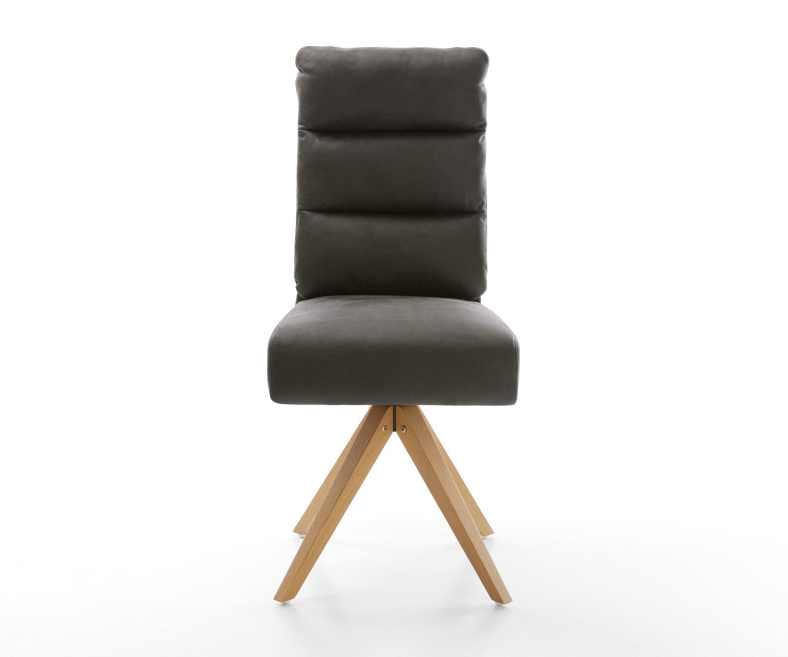 Chaise-de-salle-à-manger Pela-Flex microvelours anthracite vintage pied en bois angulaire naturel ressorts ensachés 1 Chaise-de-salle-à-manger Pela-Flex microvelours anthracite vintage pied en bois angulaire naturel ressorts ensachés 1