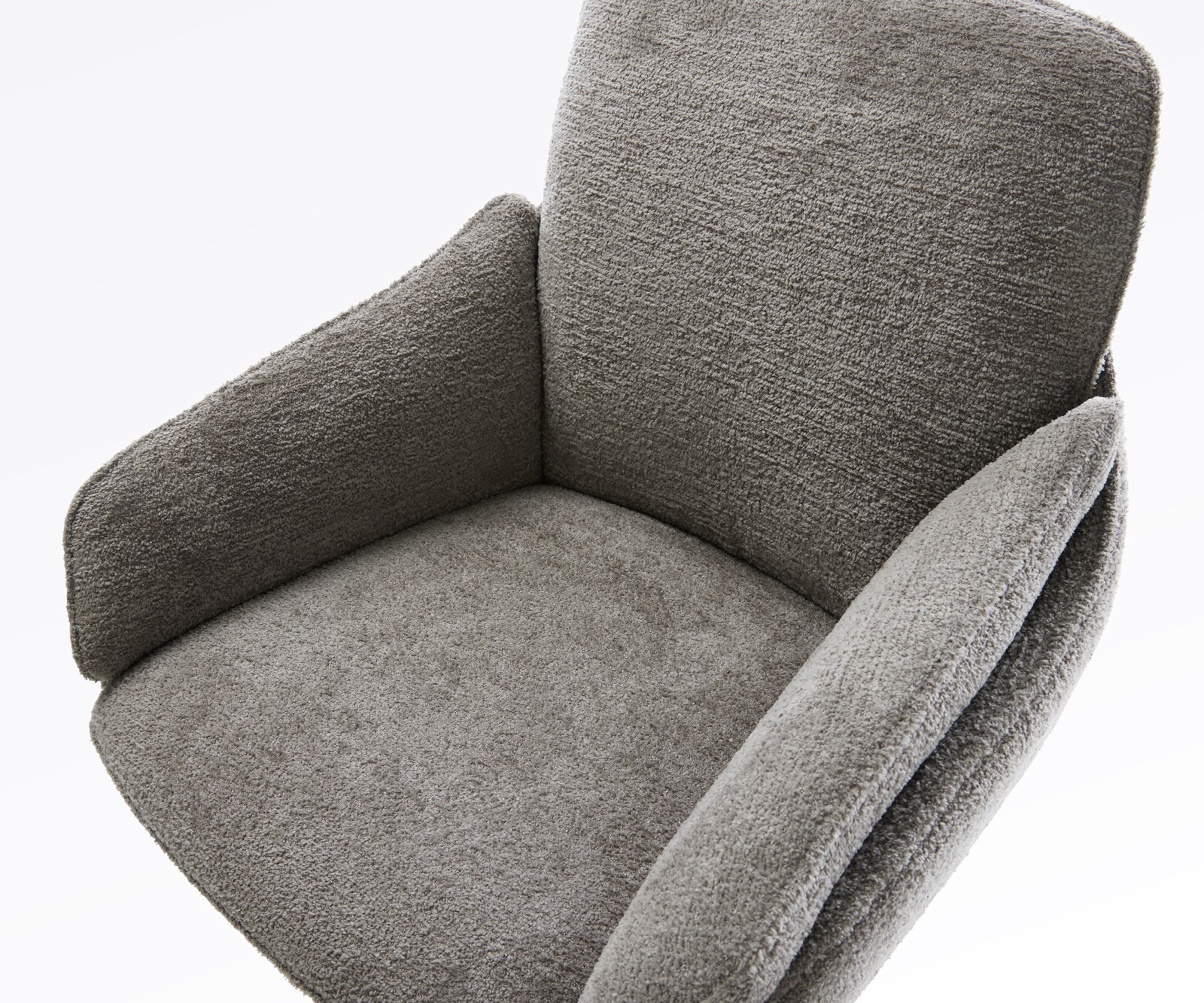 Chaise-de-bar Luan-Flex Bouclé doux Boue Pied trapèze noir Noir 4