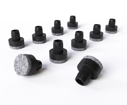 Patins-en-feutre Flex en plastique noir (lot de 10)
