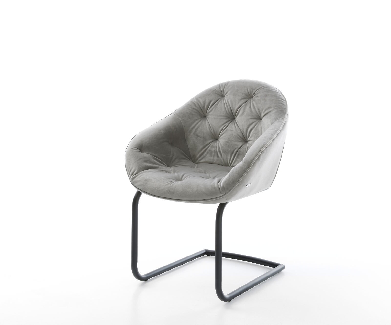 Cantilever Gaio-Flex velours gris pied cantilever rond noir