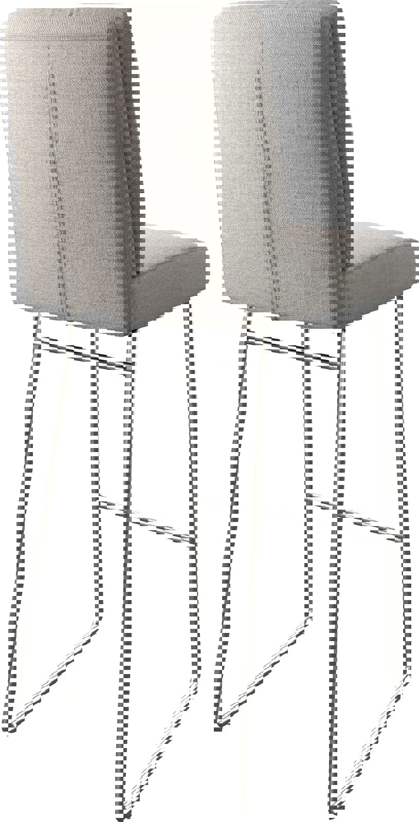 Chaise-de-bar Pela-Flex rayures gris clair cadre de patins acier inoxydable 4