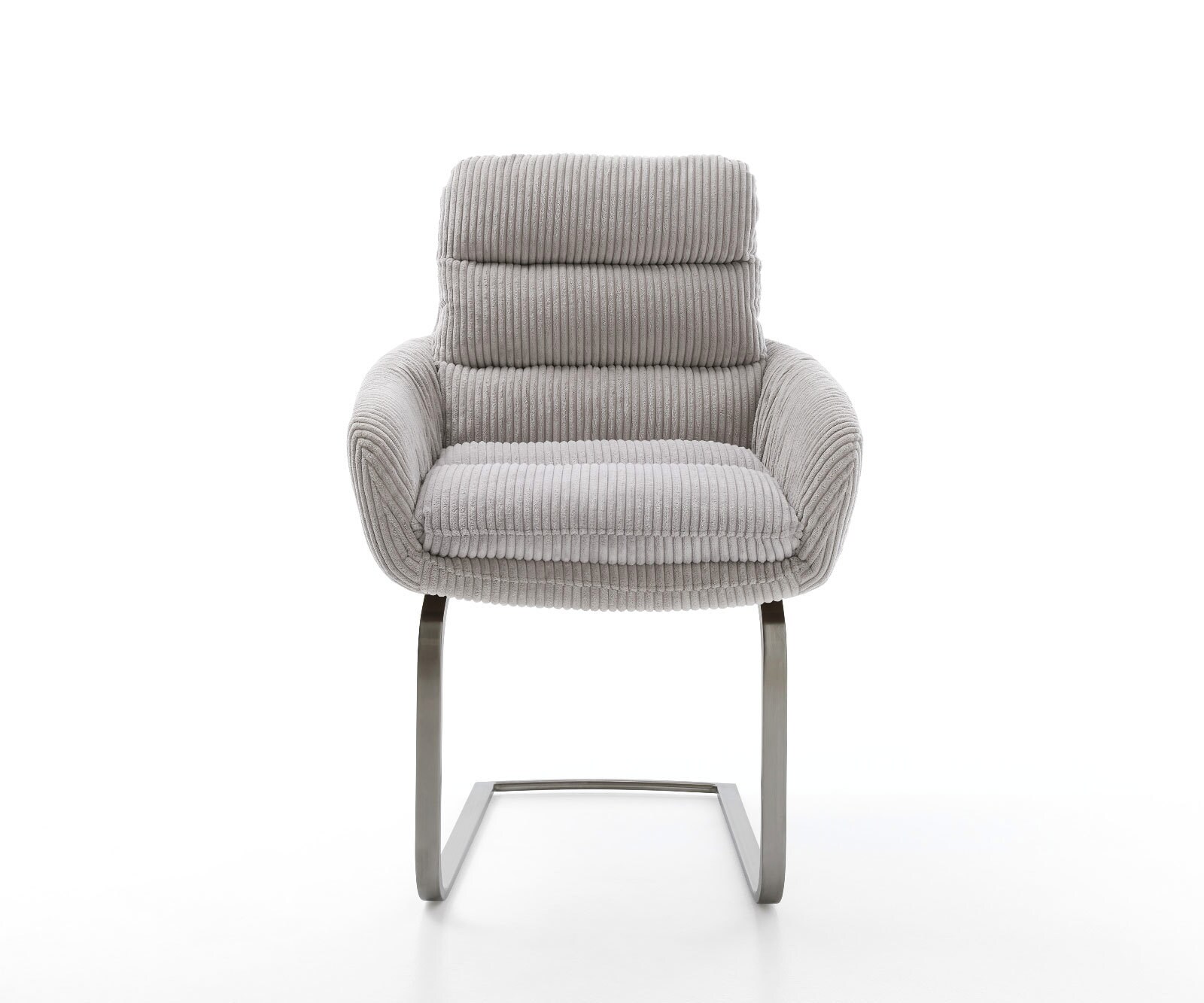 Cantilever Abelia-Flex mit Armlehnen côtelé gris argenté pied cantilever plat grafiete 1 Cantilever Abelia-Flex mit Armlehnen côtelé gris argenté pied cantilever plat grafiete 1