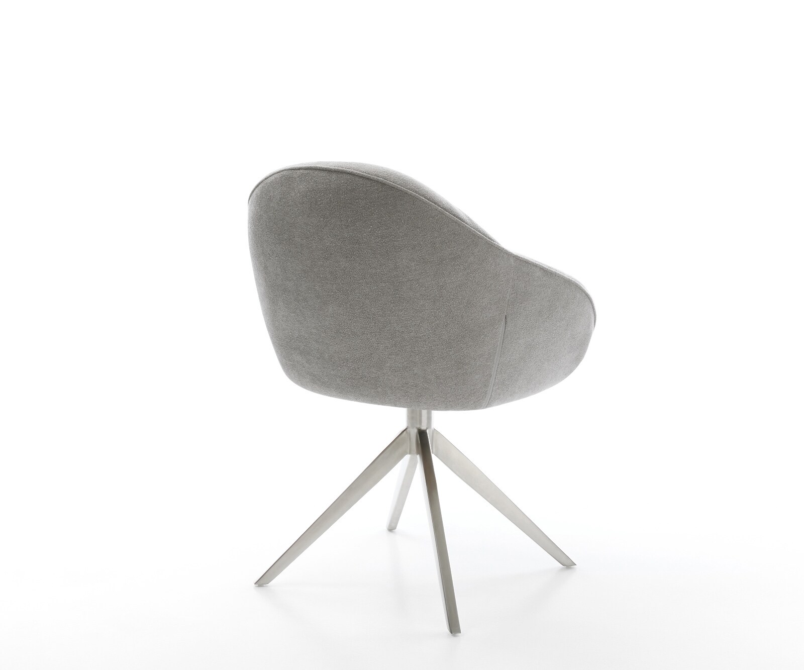 Chaise-pivotante Gaio-Flex tissu structuré doux gris pied croisé large acier inoxydable pivotement sur 360° fonction bascule 5