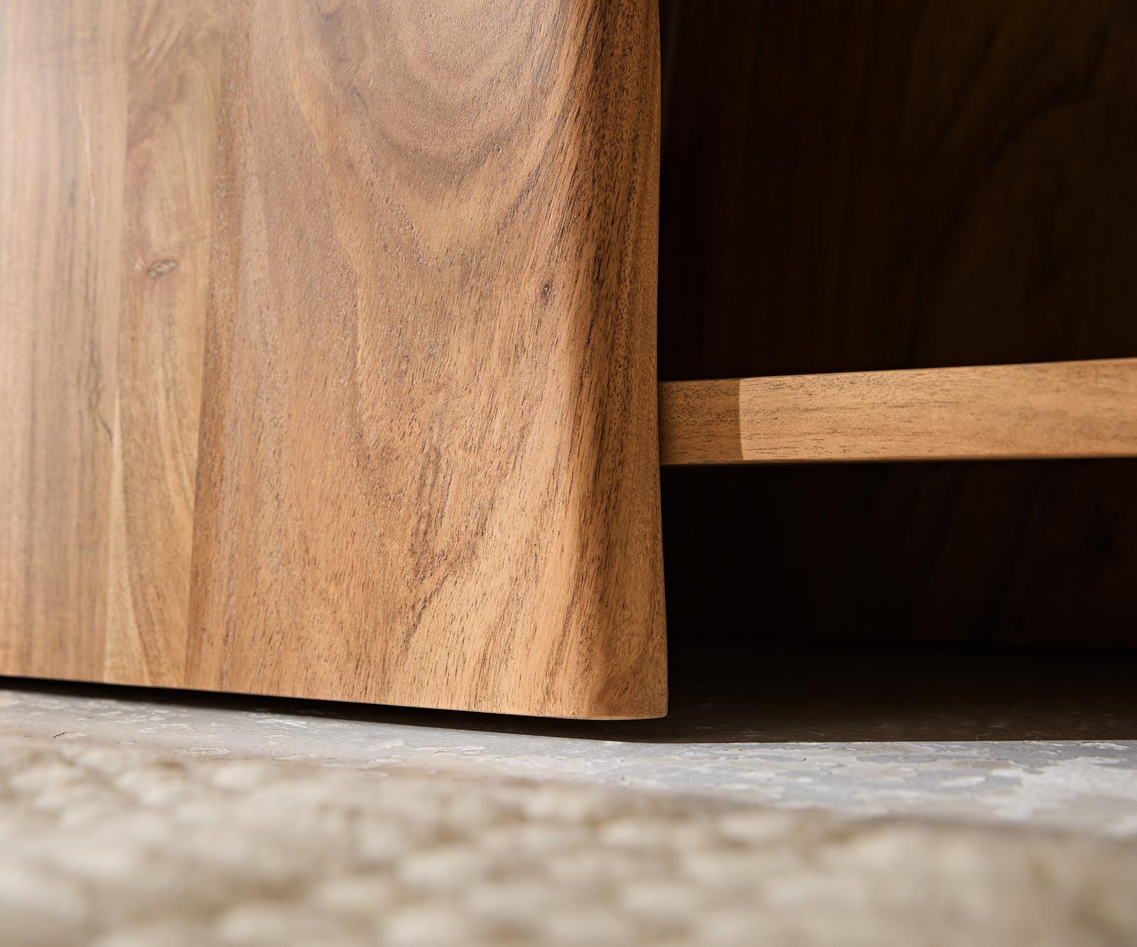 Étagère Live-Edge 140x195 cm Acacia Naturel 2 portes 8