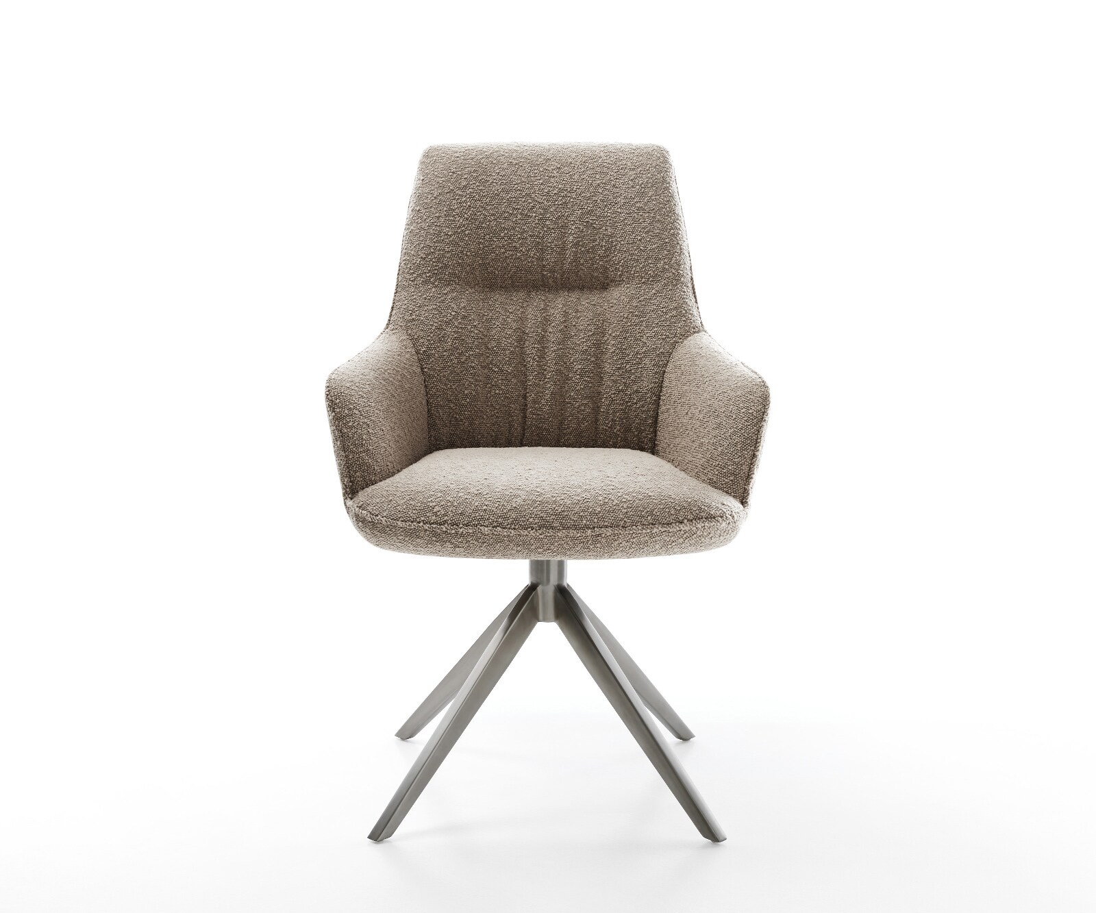 Chaise-pivotante Zelia-Flex avec accoudoirs bouclé boue pied croisé large grafiete pivotement sur 360° fonction bascule ressorts ensachés 2