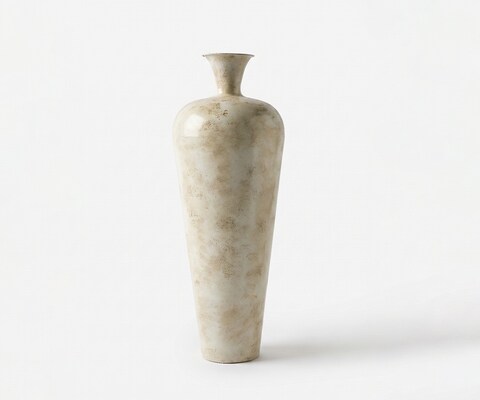 Vase Marvella l27 x P27 x H78 cm Métal Alabaster Gold Fait main