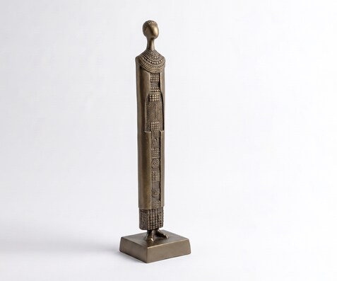Figurine Signum l12 x P12 x H51 cm Aluminium Aurum Satin Moulée
