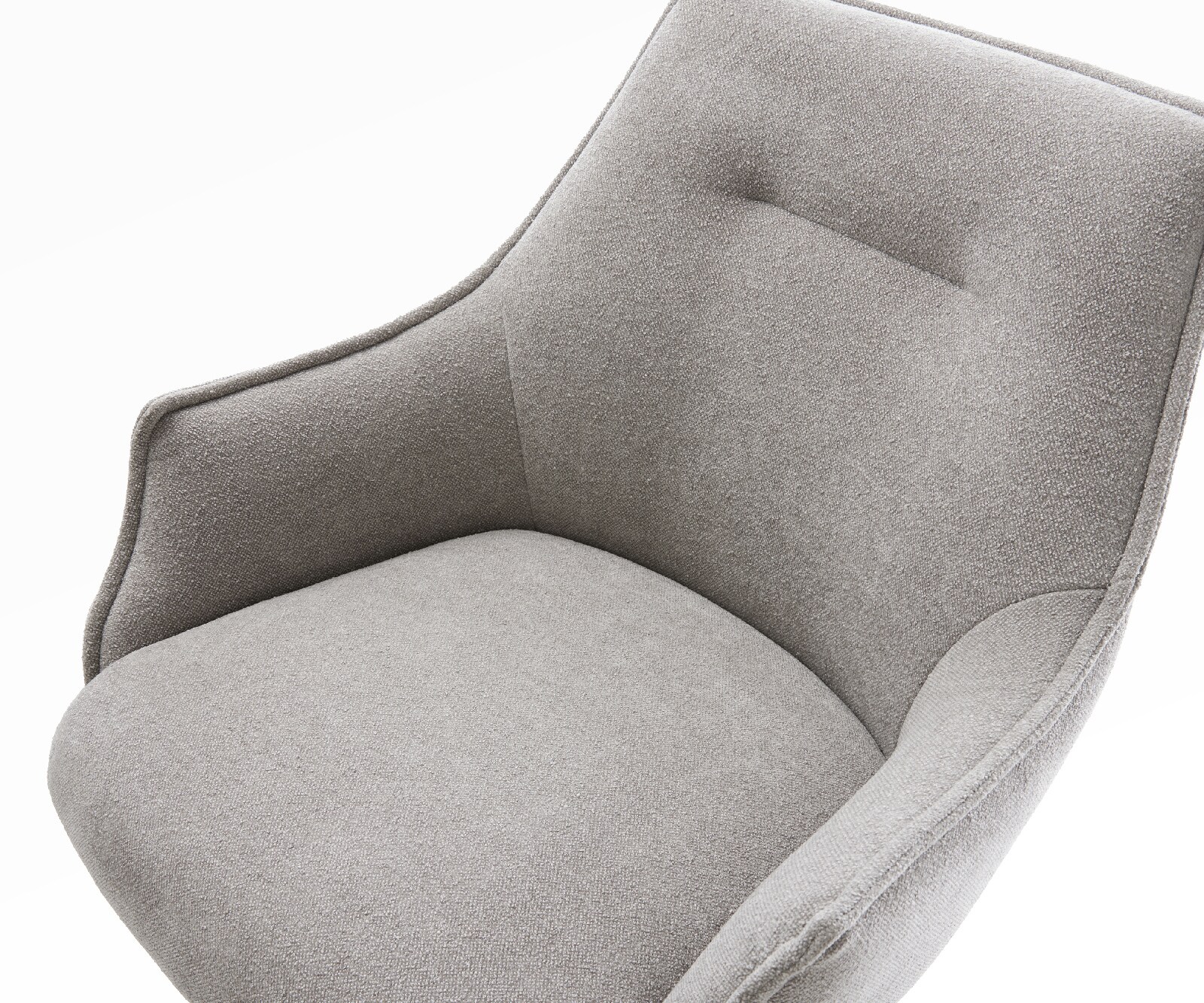 Chaise-de-bar Alja-Flex Tissu structuré doux Gris Pied trapèze acier inoxydable Argent Ressort ensaché 4