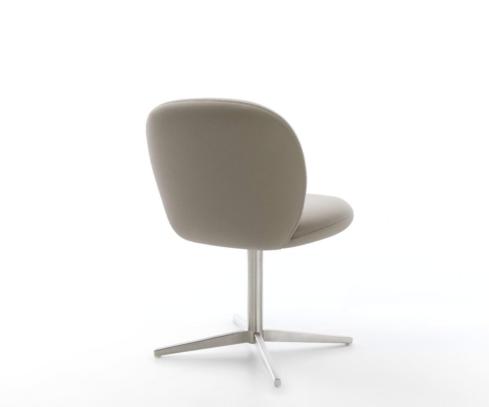 Chaise-pivotante Nube-Flex cuir de vache couleur boue pied de chaise 4 branches acier inoxydable brossé pivotement sur 360° ressorts ensachés 4 Chaise-pivotante Nube-Flex cuir de vache couleur boue pied de chaise 4 branches acier inoxydable brossé pivotement sur 360° ressorts ensachés 4