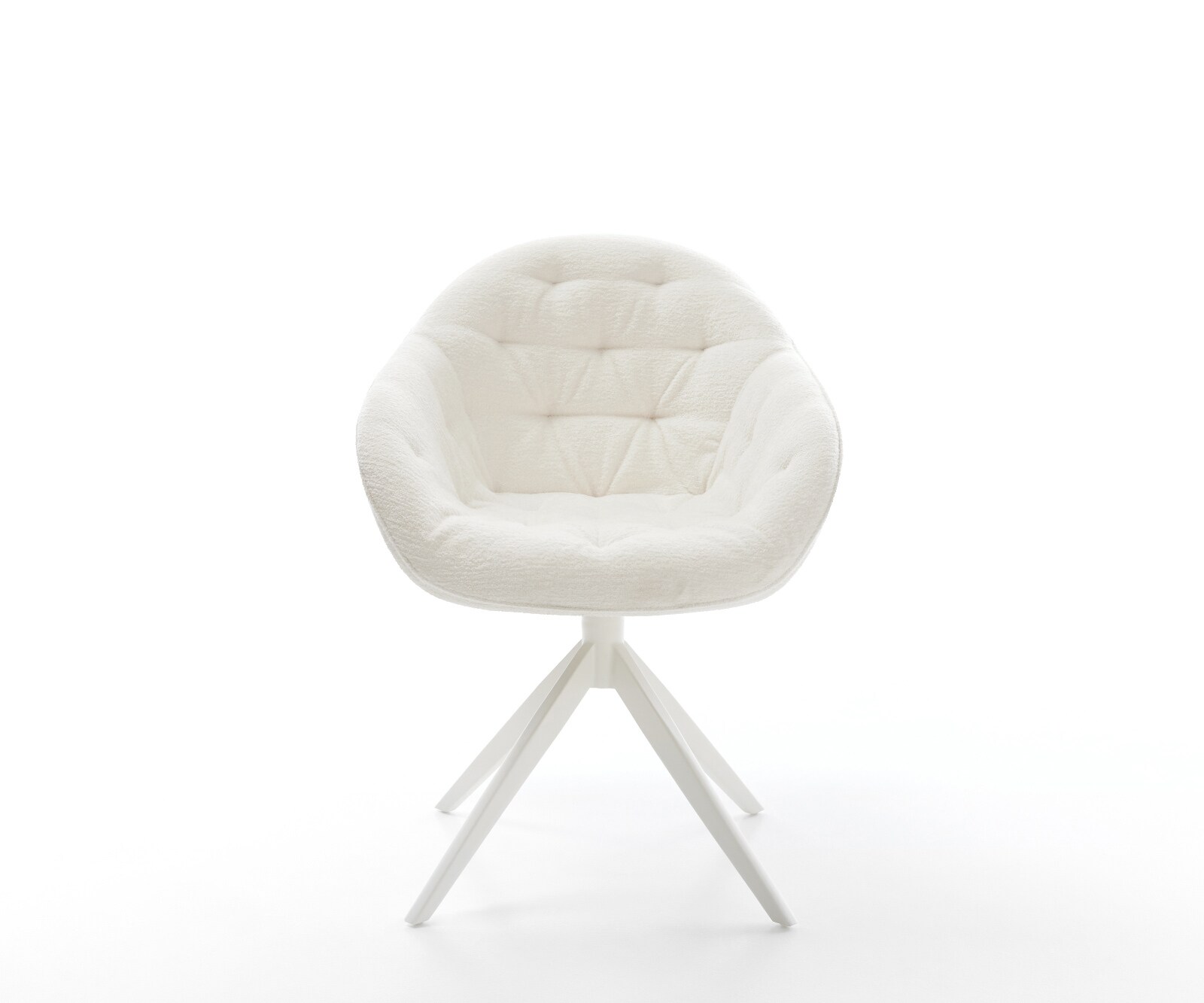Chaise-pivotante Gaio-Flex bouclé doux beige pied croisé large blanc pivotement sur 360° fonction bascule 2