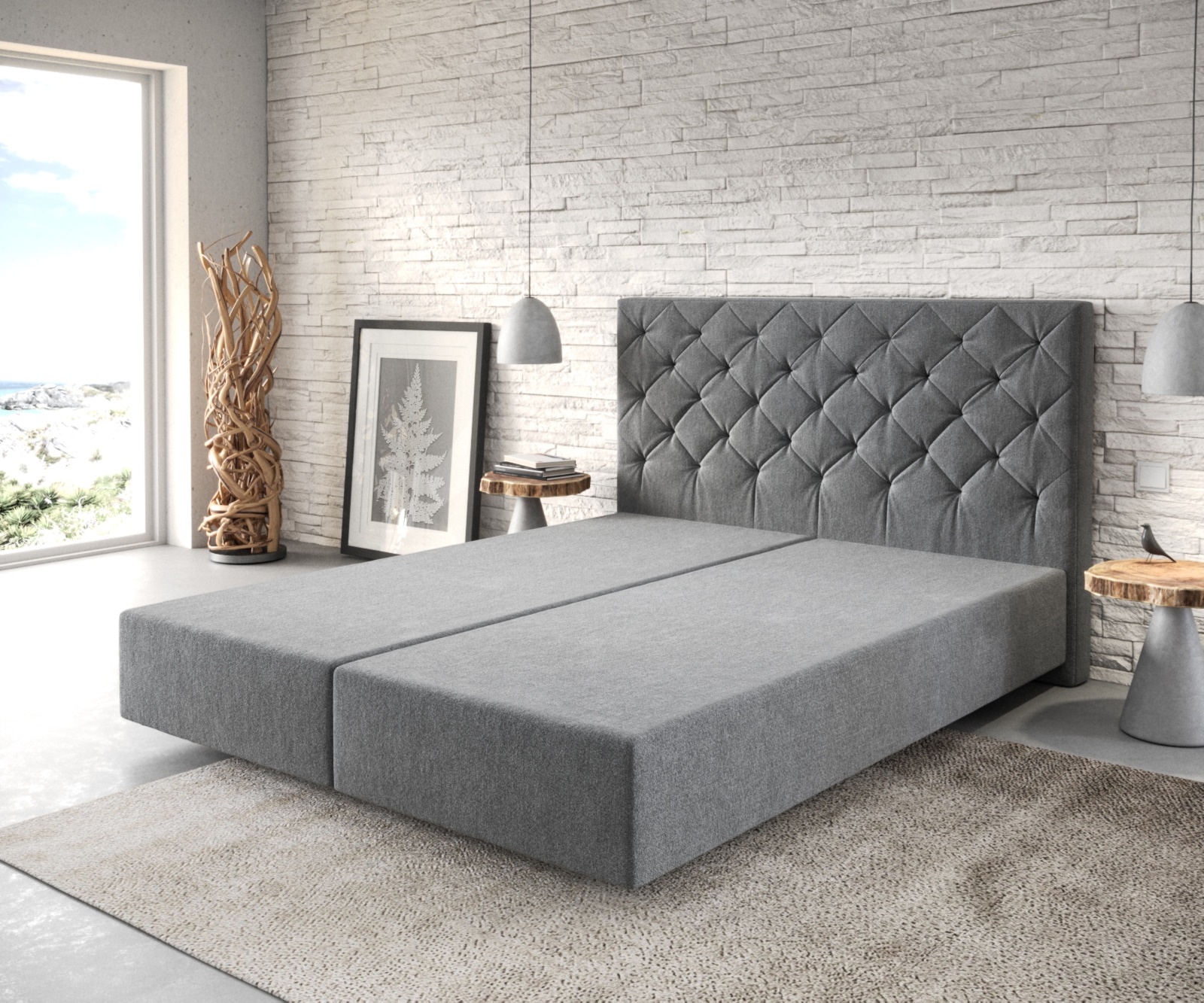 Cadre-de-sommier Dream-Great 160x200 Microfibre Anthracite Cadre-de-sommier Dream-Great 160x200 Microfibre Anthracite