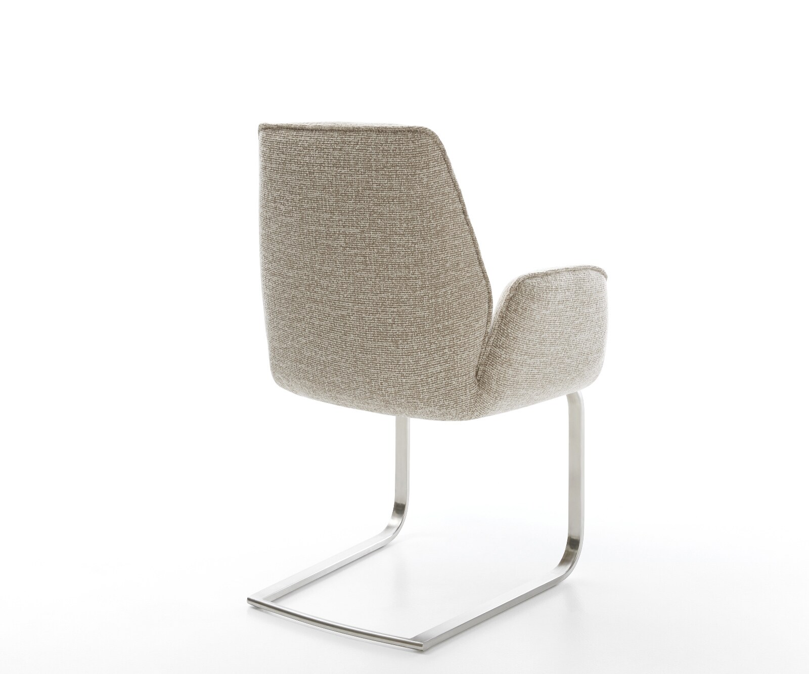 Cantilever Zoa-Flex tissu tissé doux beige pied cantilever plat acier inoxydable resorts ensachés 5