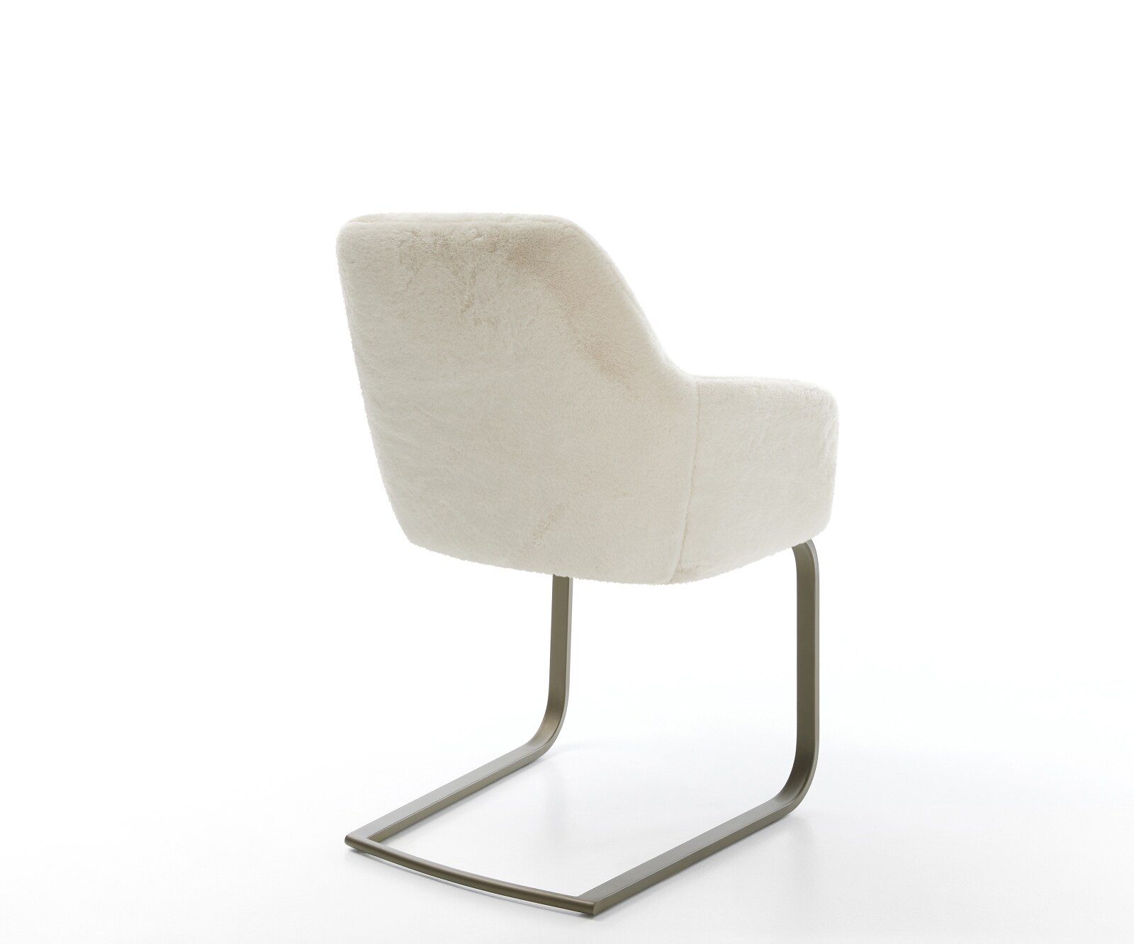 Cantilever Pejo-Flex peluche crème-blanc pied cantilever plat aspect titane resorts ensachés 4