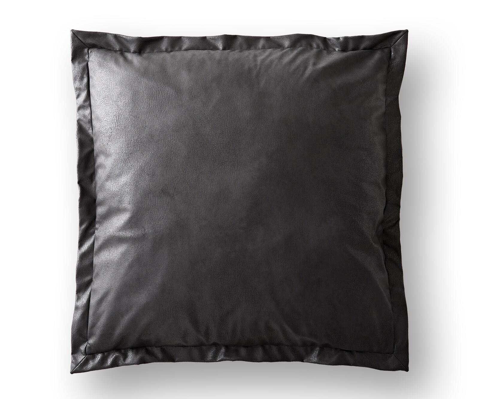 Sirpio Coussin à jeter 85x85 imitation cuir Vintage Anthracite 2