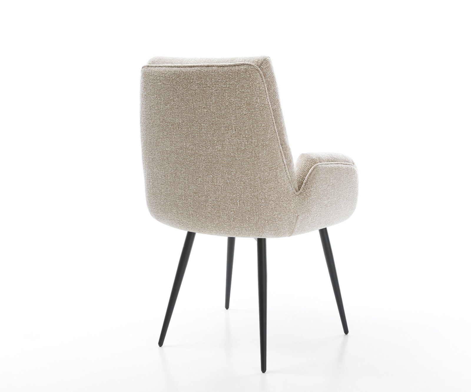 Chaise-de-salle-à-manger Clea-Flex tissu tissé doux beige 4 pieds coniques noir 5