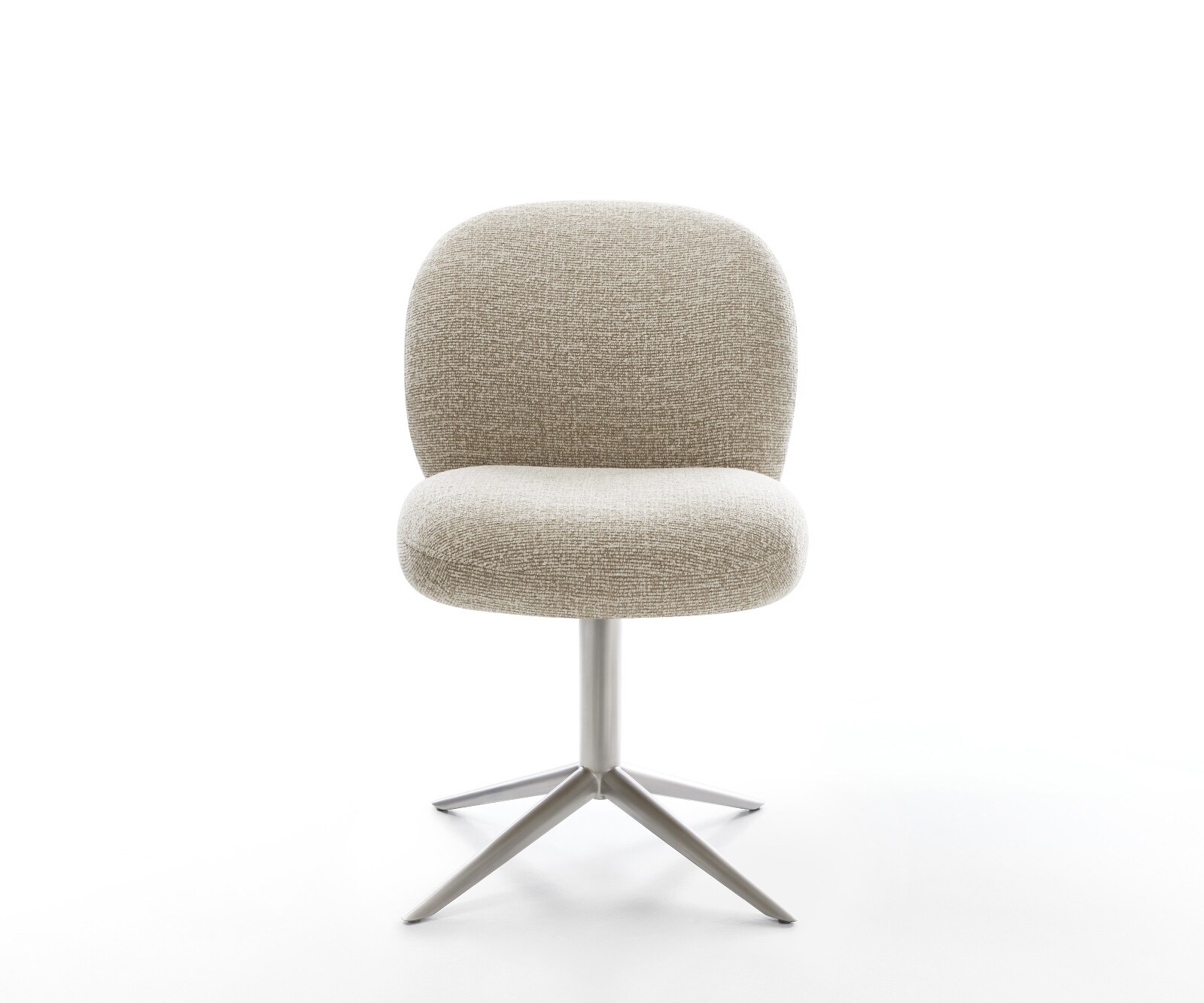 Chaise-pivotante Nube-Flex tissu tissé doux beige pied de chaise 4 branches acier inoxydable pivotement sur 360° fonction bascule resorts ensachés 2